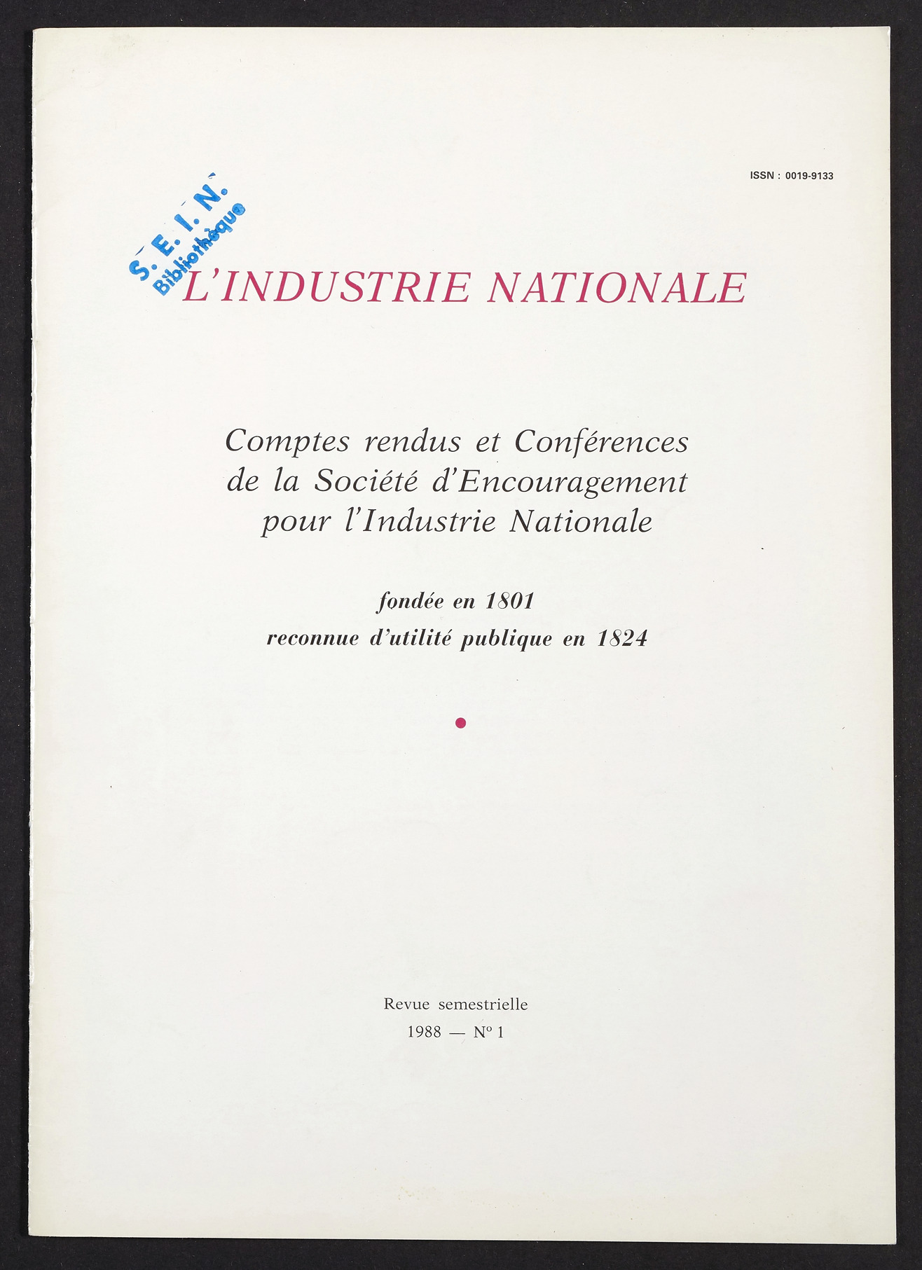 Page de titre du INDNAT.144