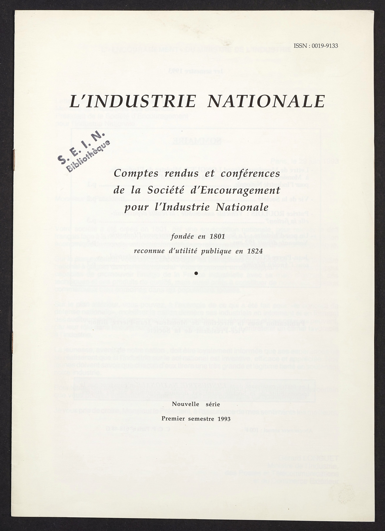 Page de titre du INDNAT.150