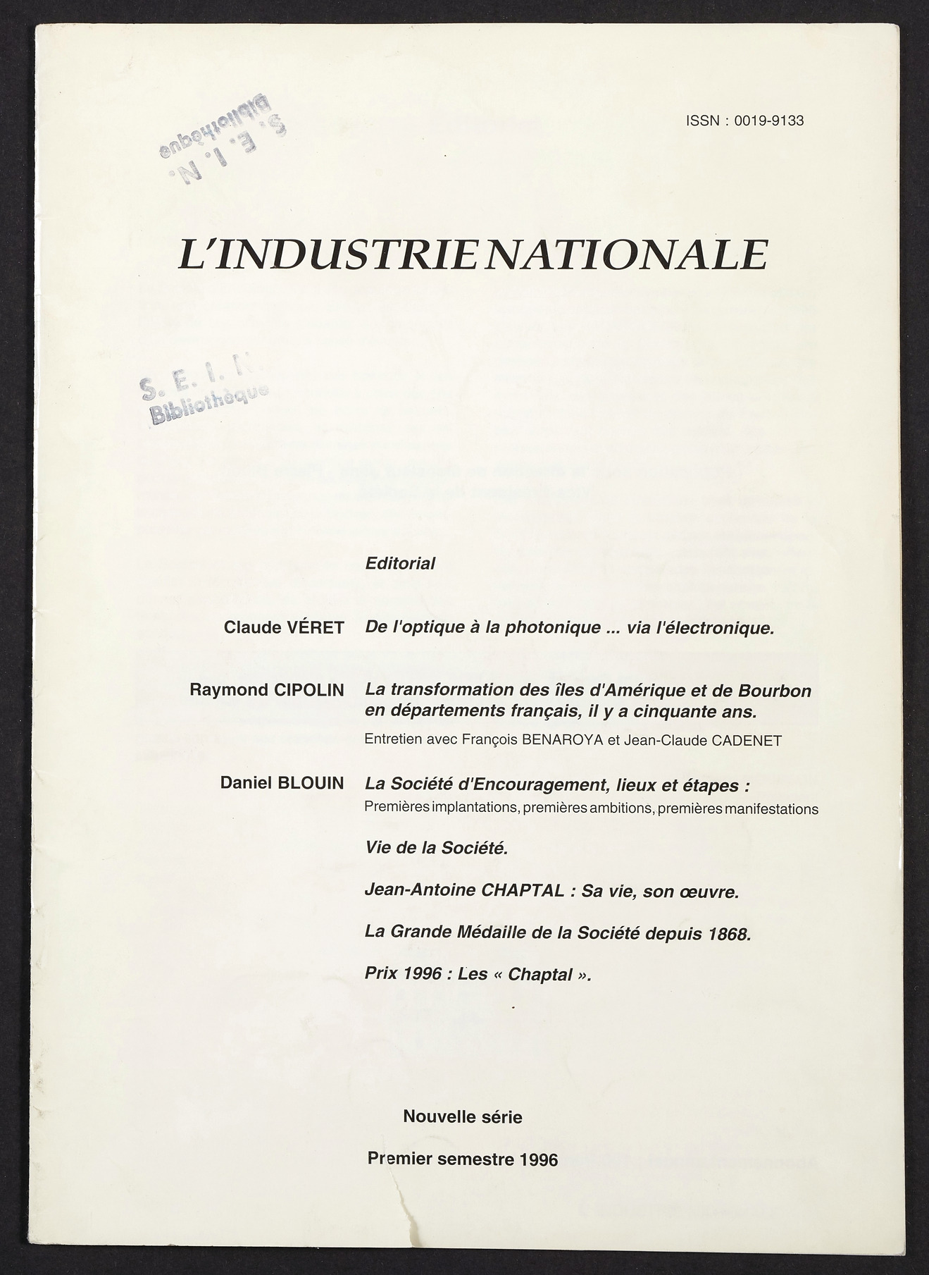 Page de titre du INDNAT.156