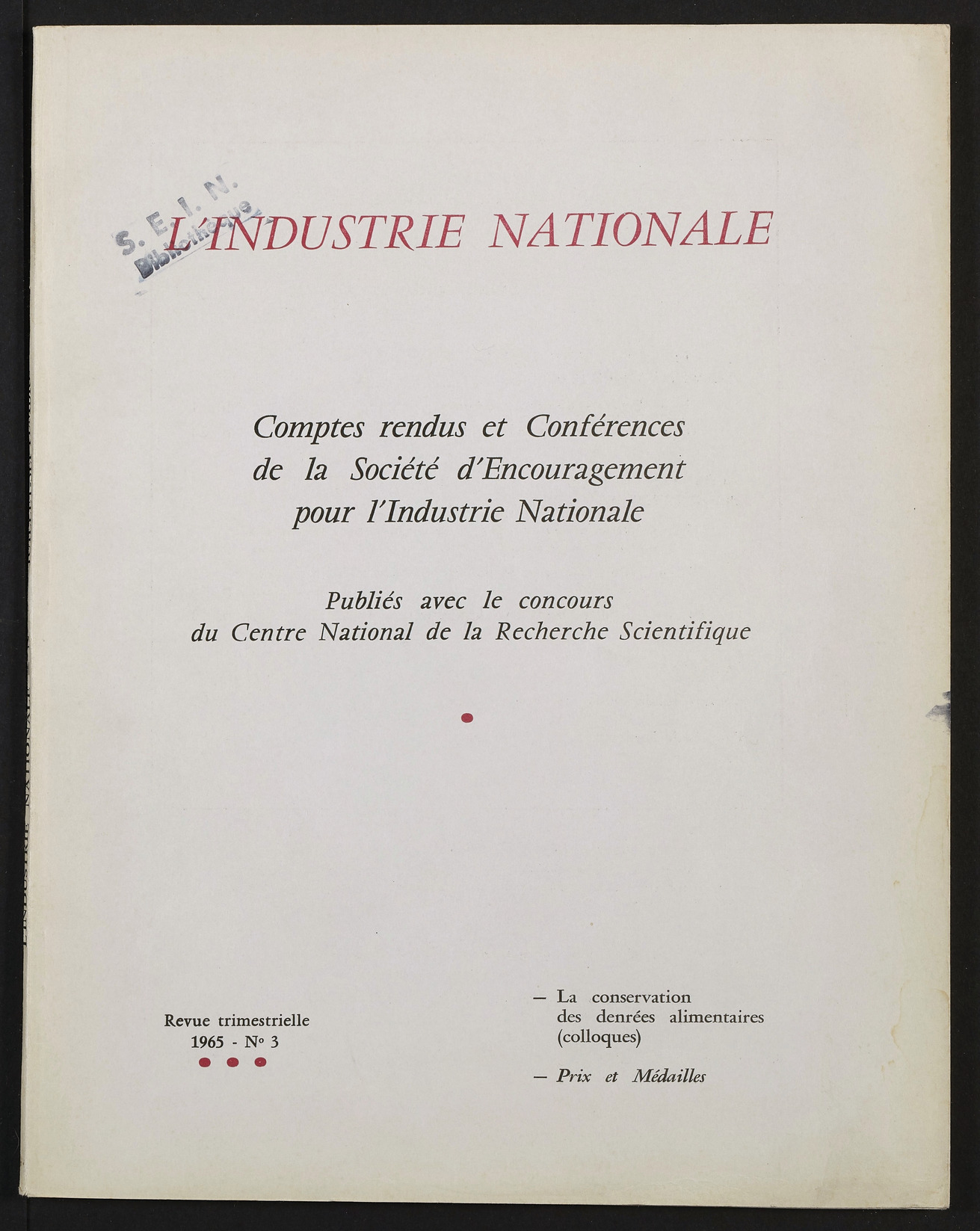 Page de titre du INDNAT.72