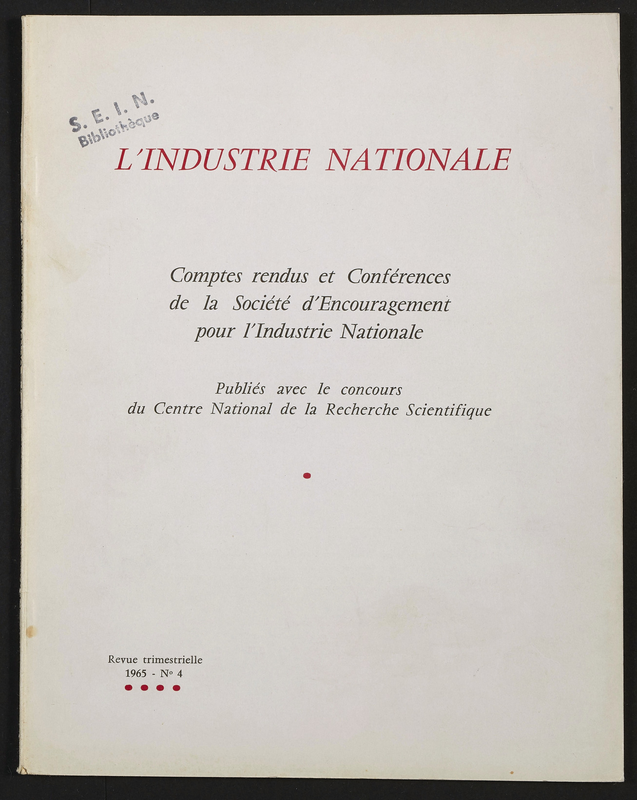 Page de titre du INDNAT.73