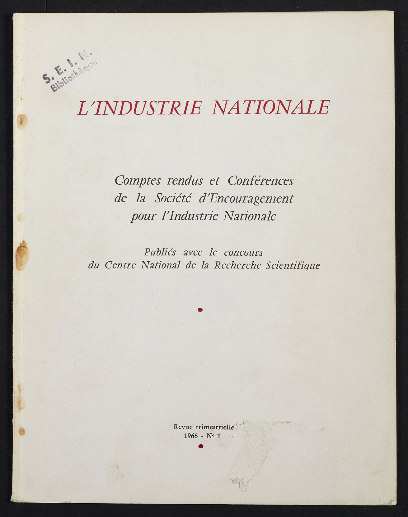 Page de titre du INDNAT.74