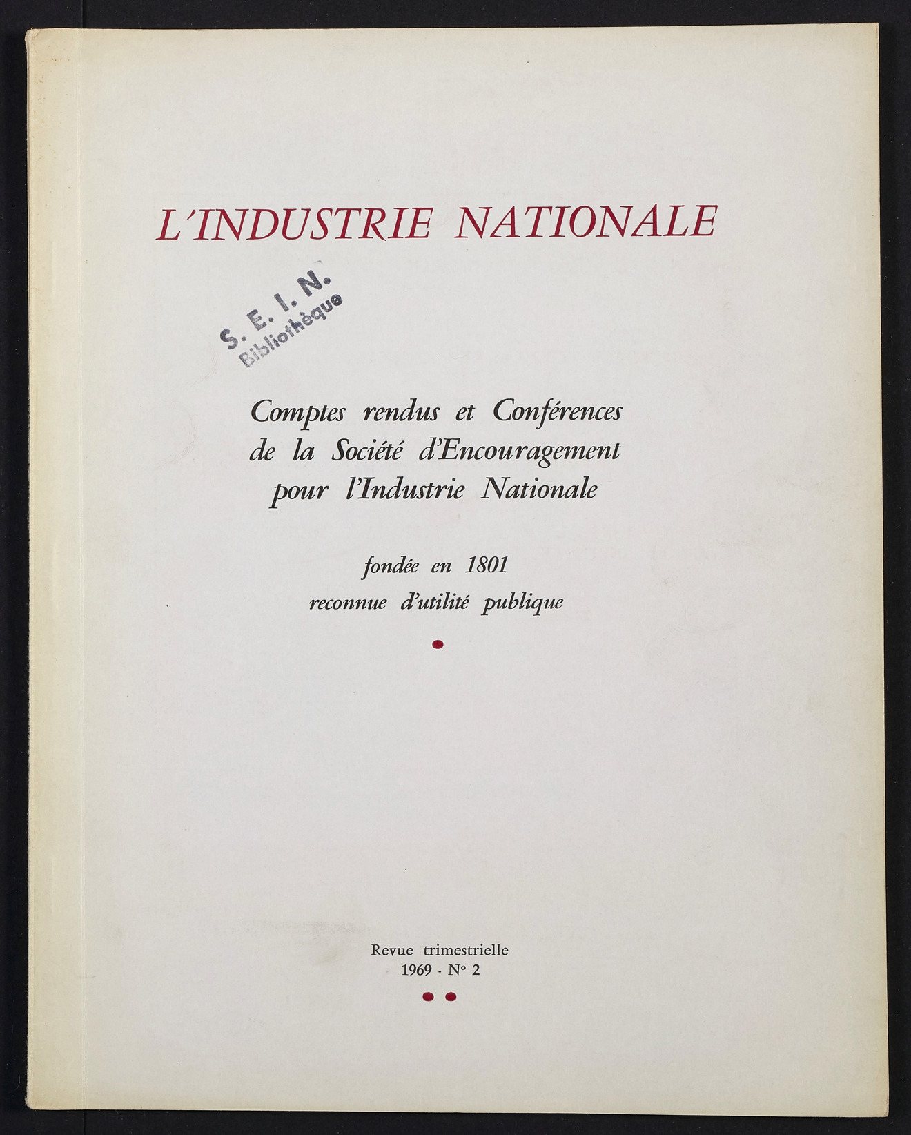 Page de titre du INDNAT.87