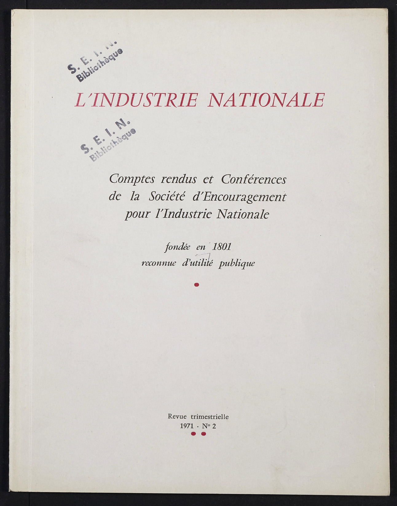 Page de titre du INDNAT.95