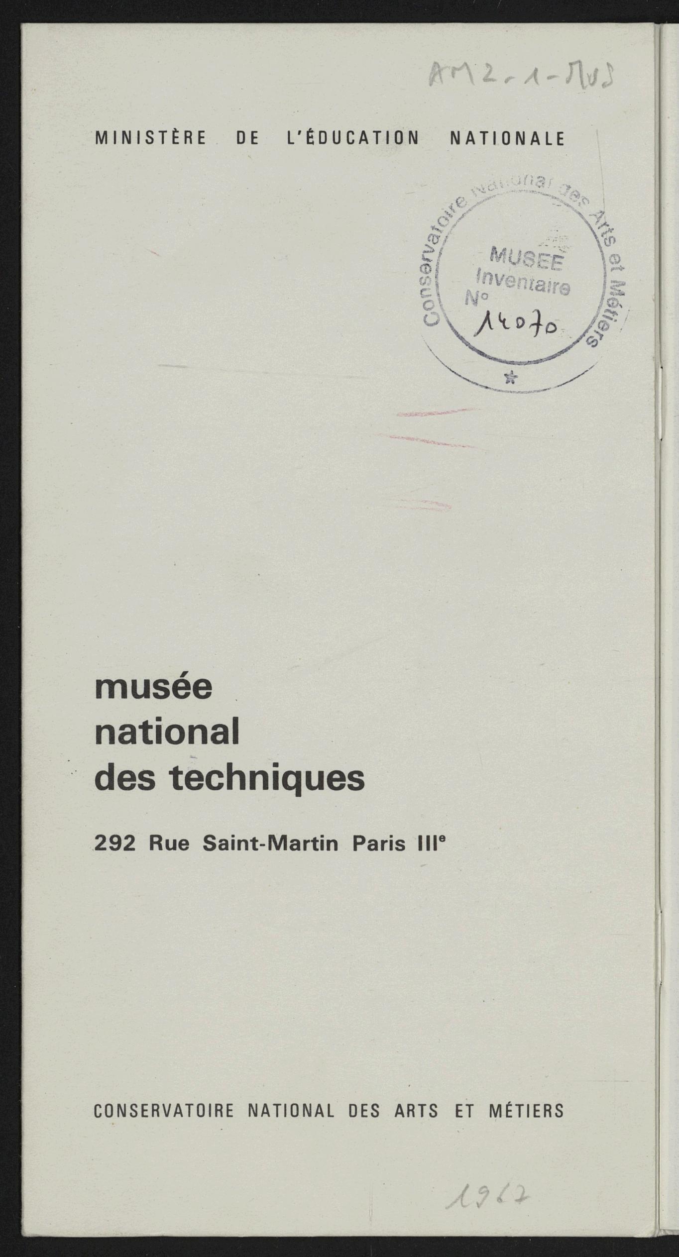 Page de titre du M14070