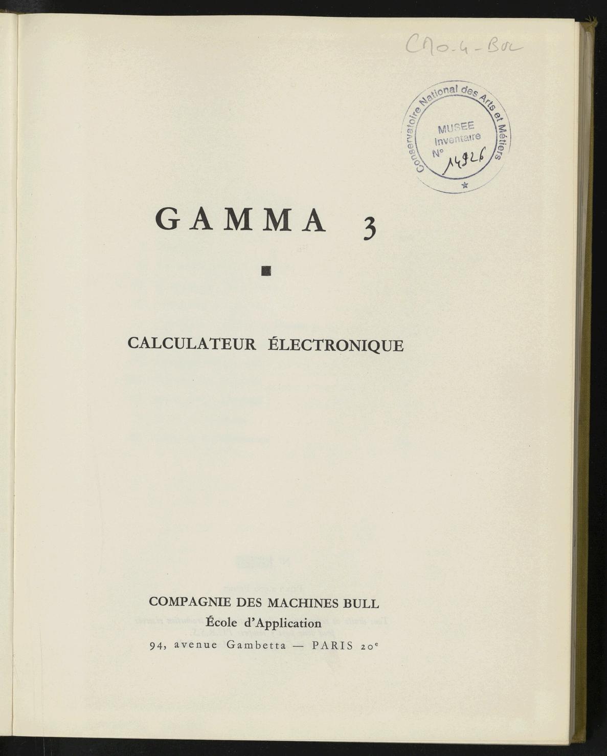 Page de titre du M14926