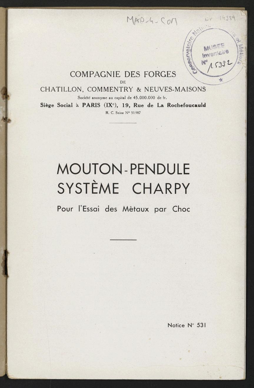 Page de titre du M15992