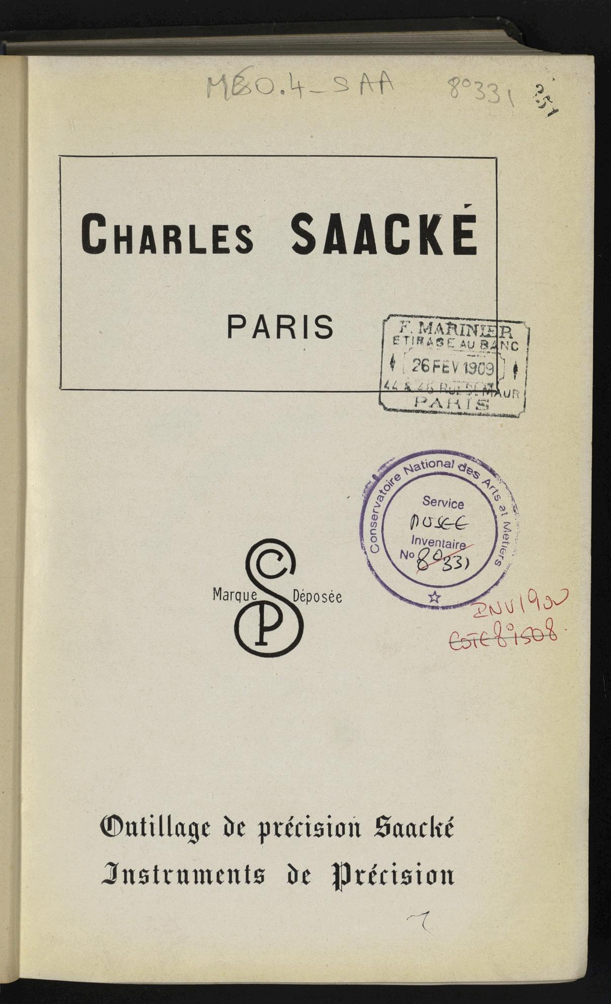 Page de titre du M1900