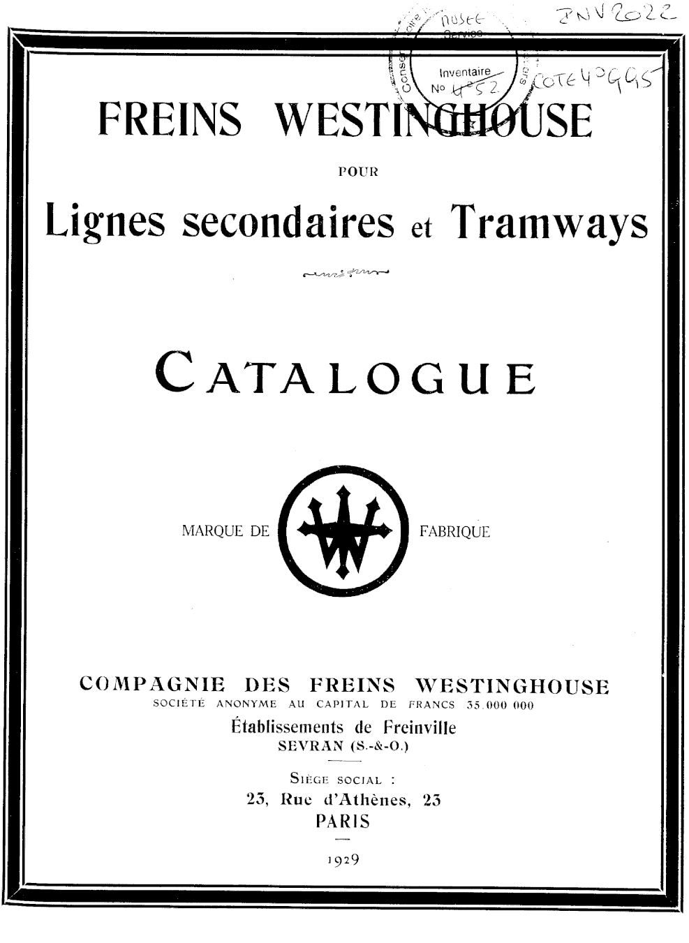 Page de titre du M2022