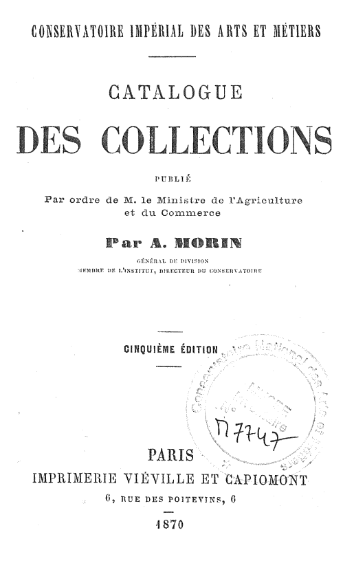 Page de titre du M7747