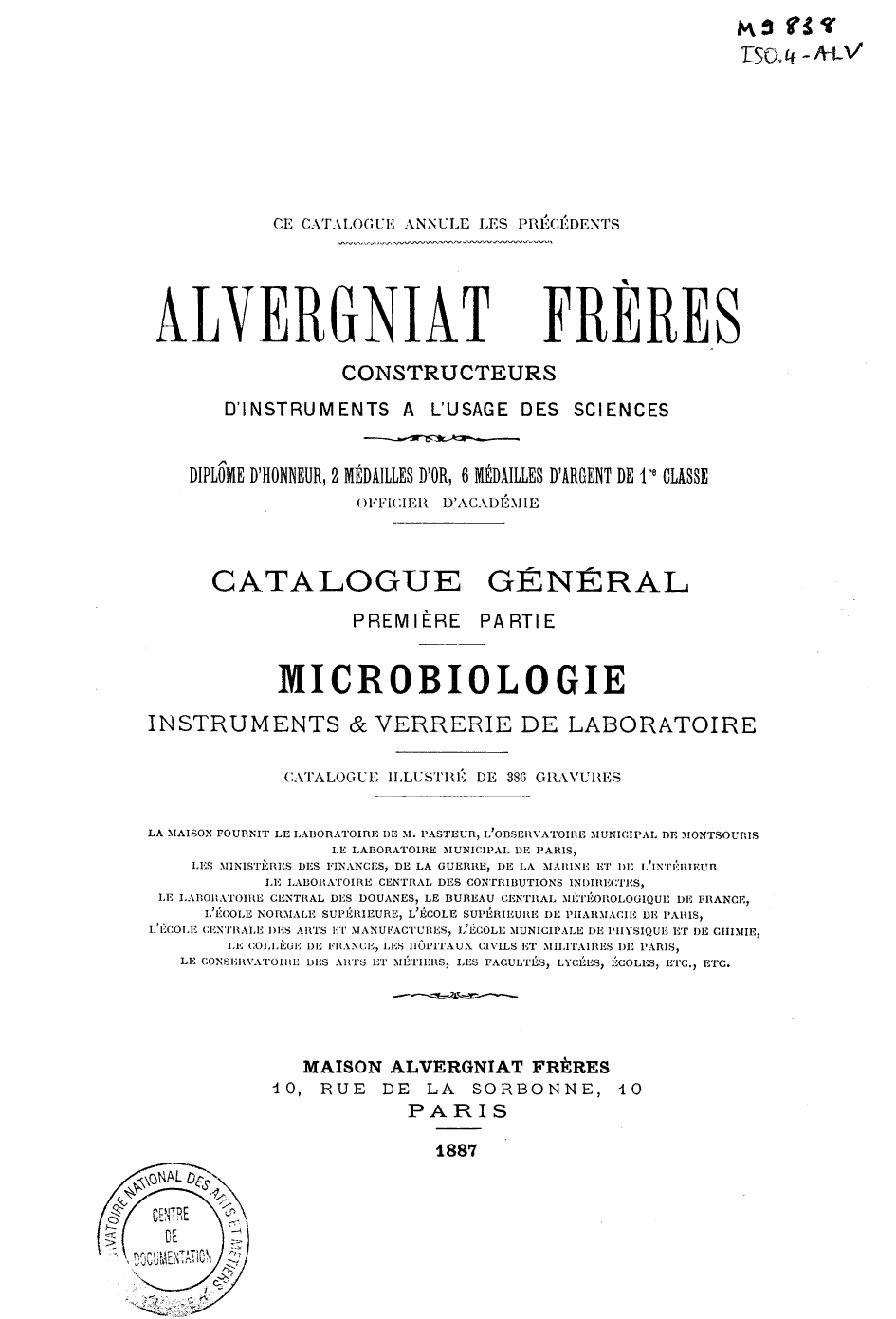 Page de titre du M9838