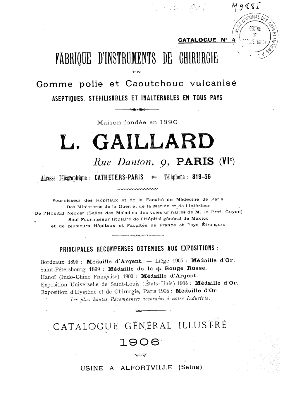 Page de titre du M9885