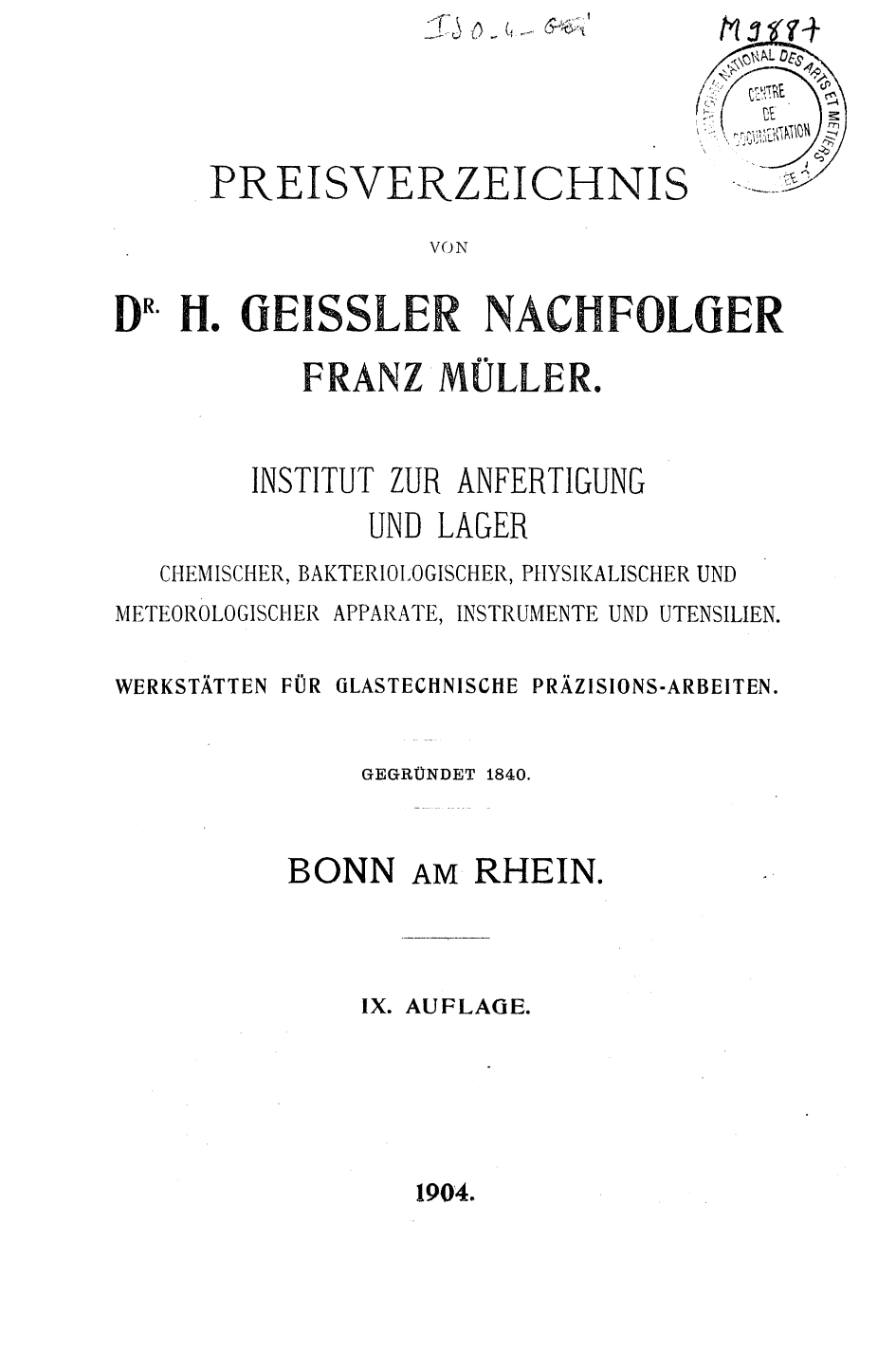 Page de titre du M9887_1