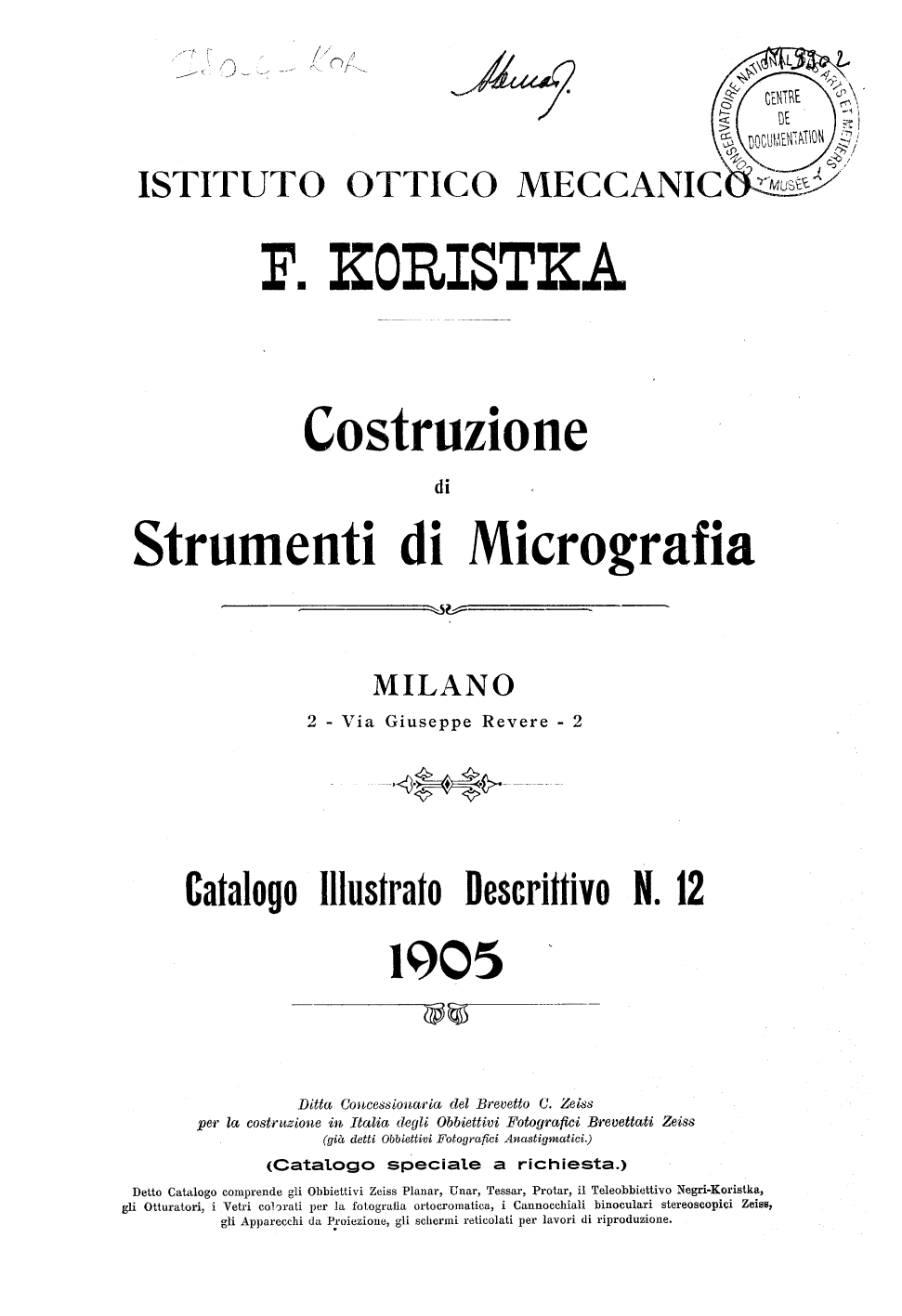 Page de titre du M9902