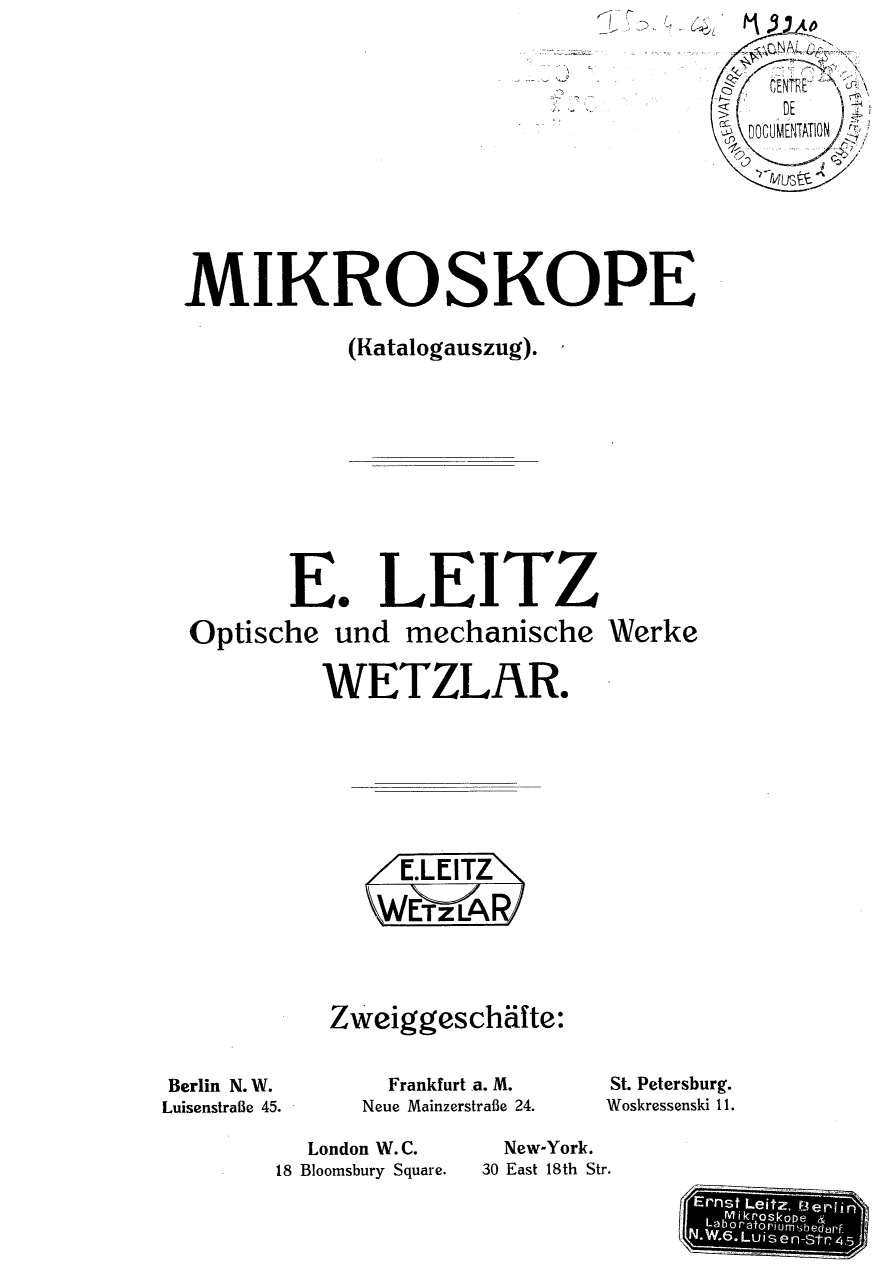 Page de titre du M9910