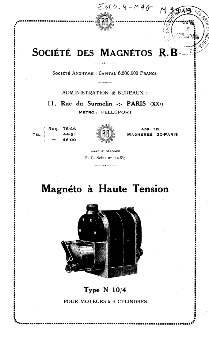 Page de titre du M9919