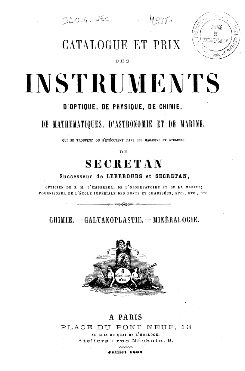 Page de titre du M9951