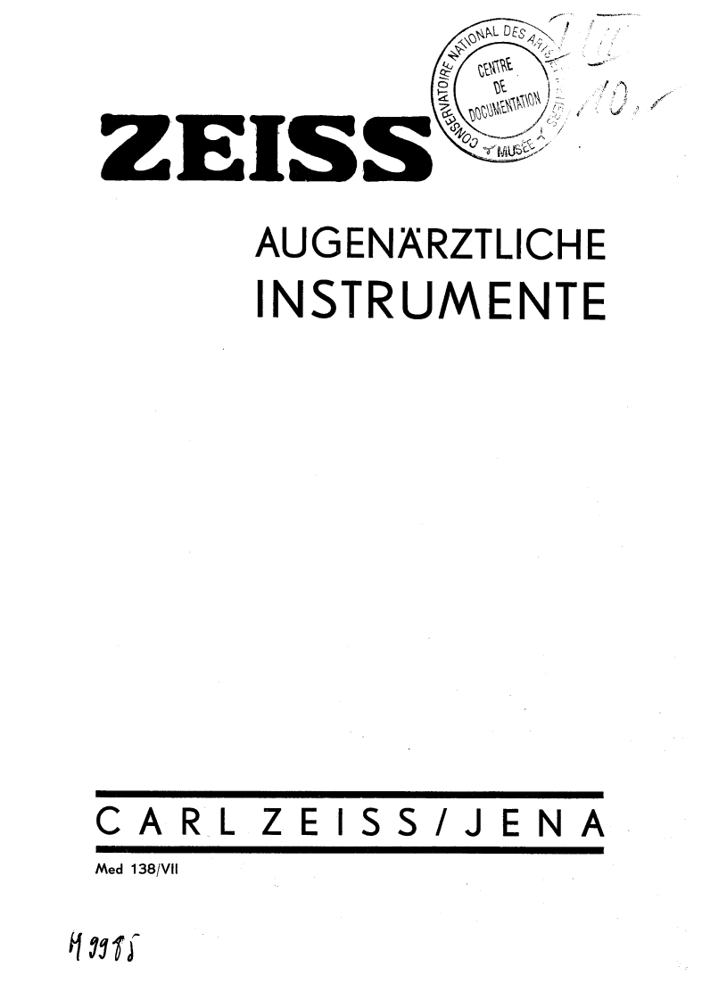 Page de titre du M9985