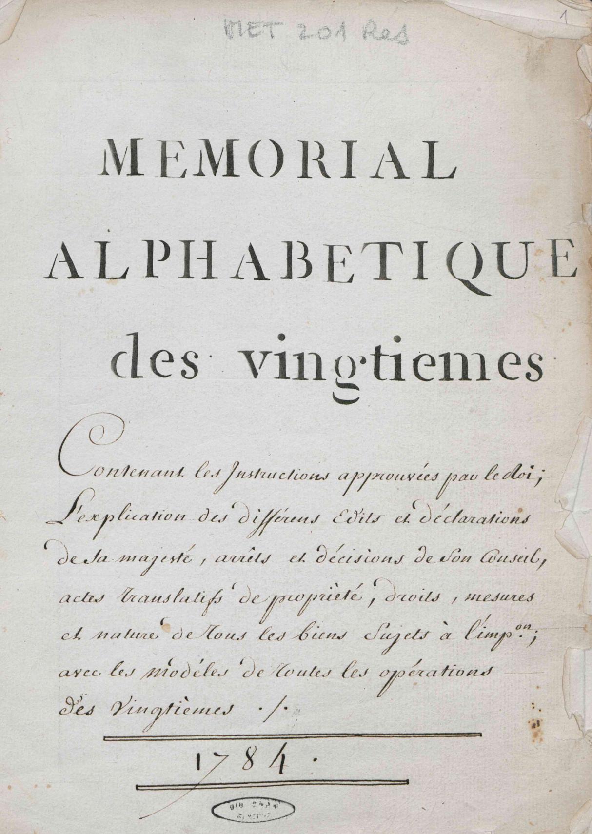 Page de titre du MET201RES