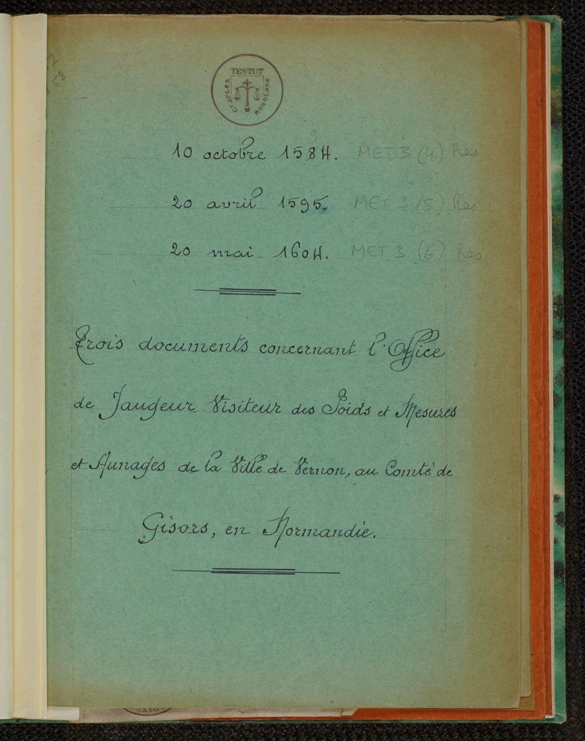 Page de titre du MET3.6RES