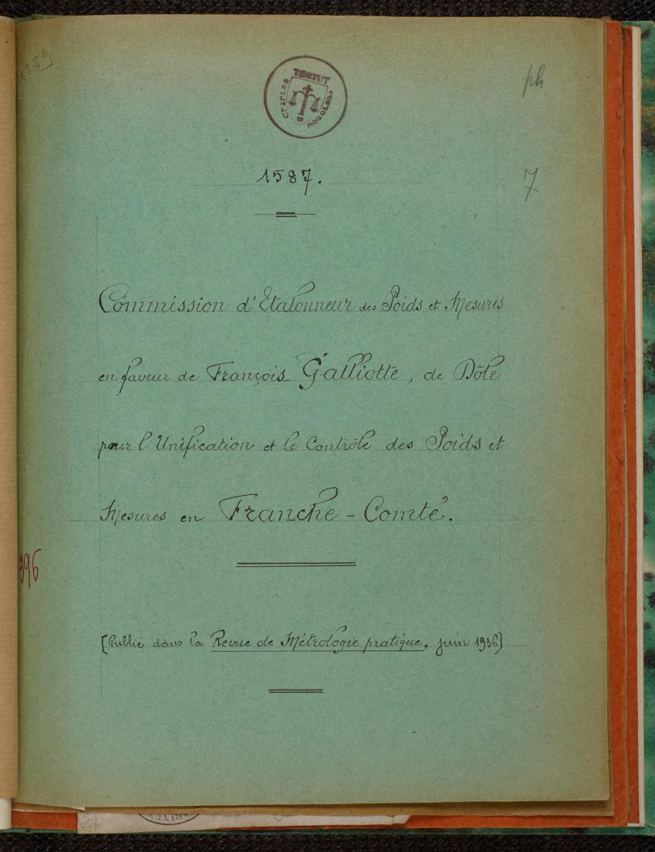 Page de titre du MET3.7RES