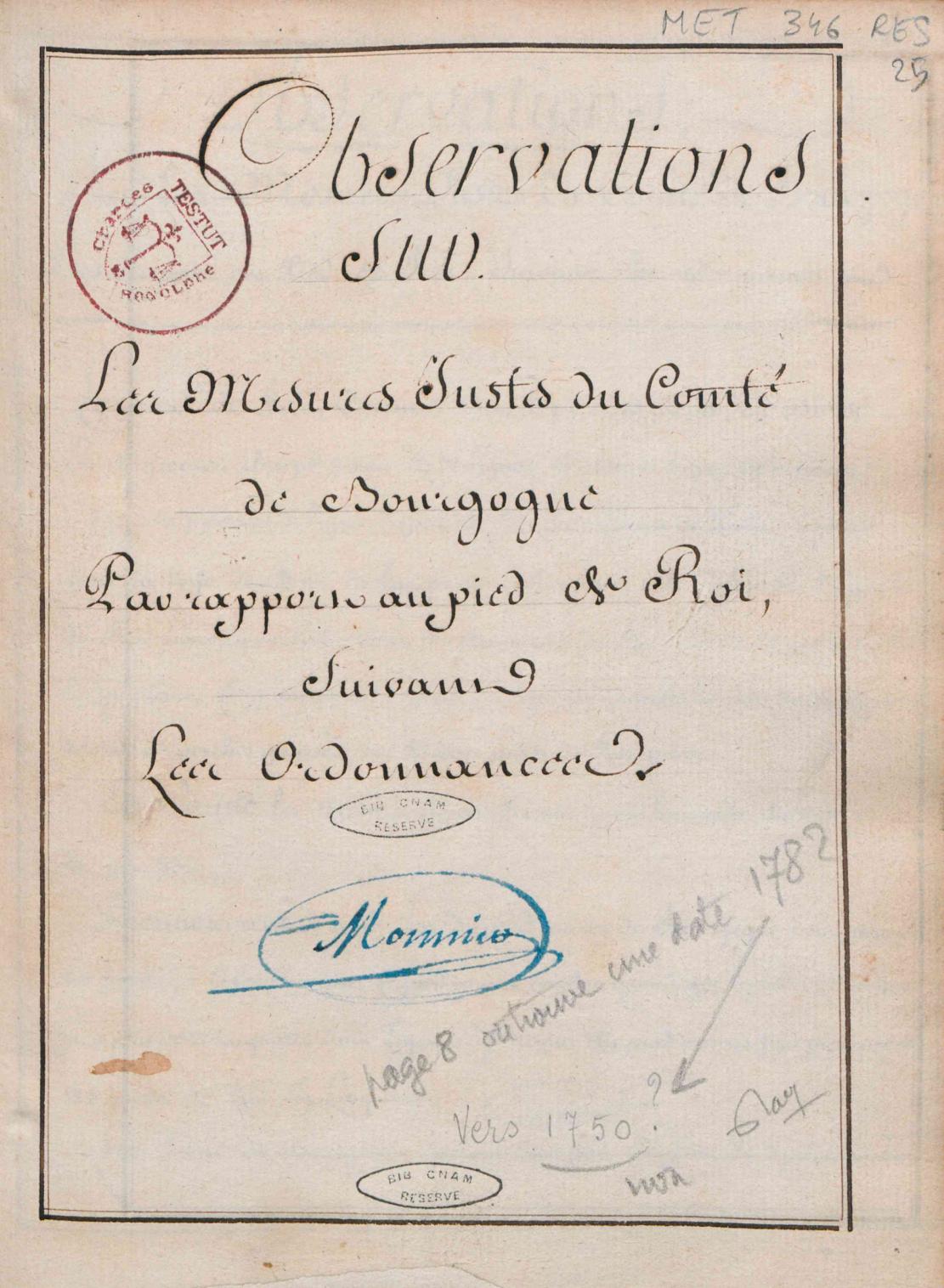 Page de titre du MET346RES