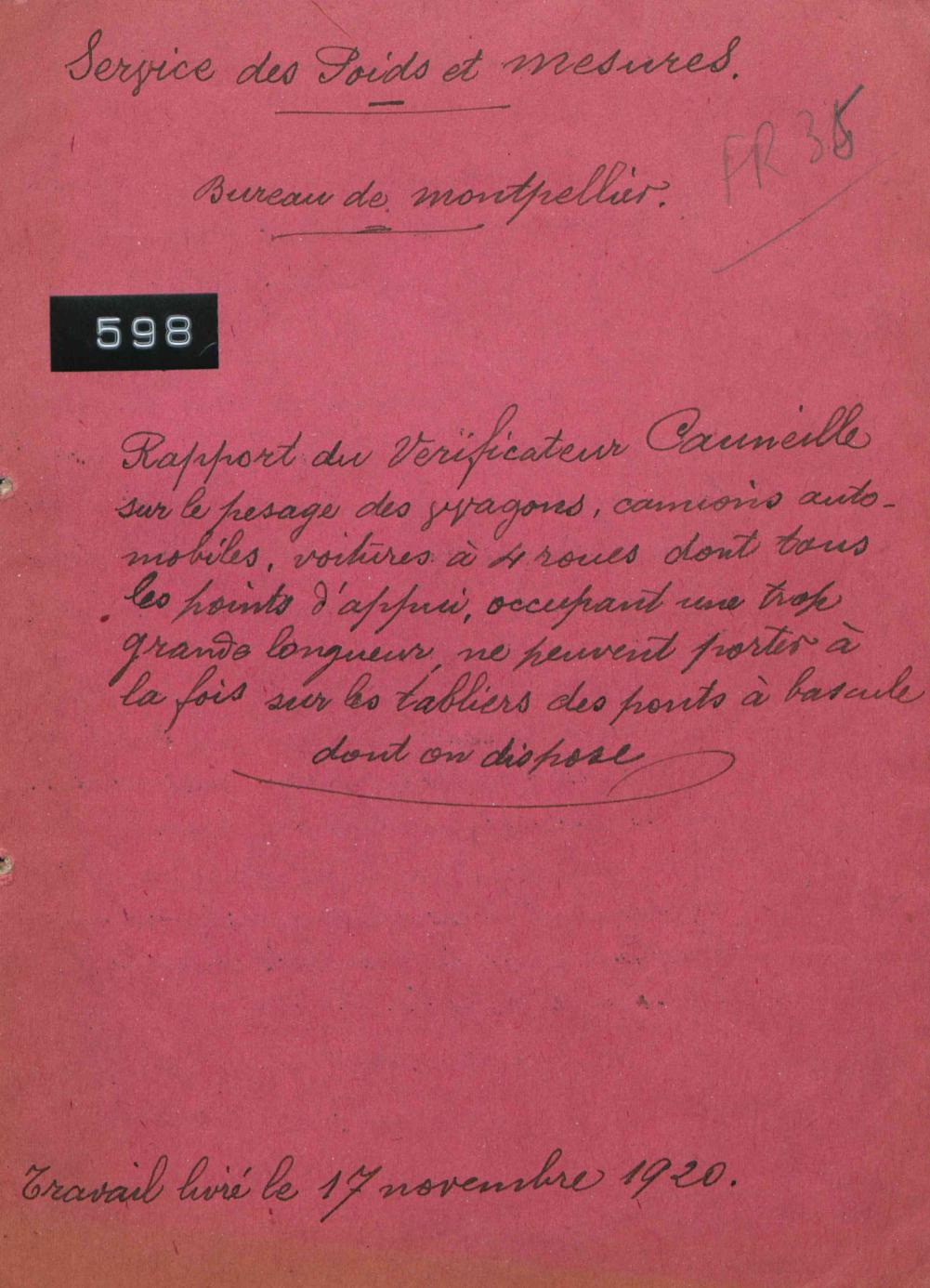 Page de titre du MET598RES