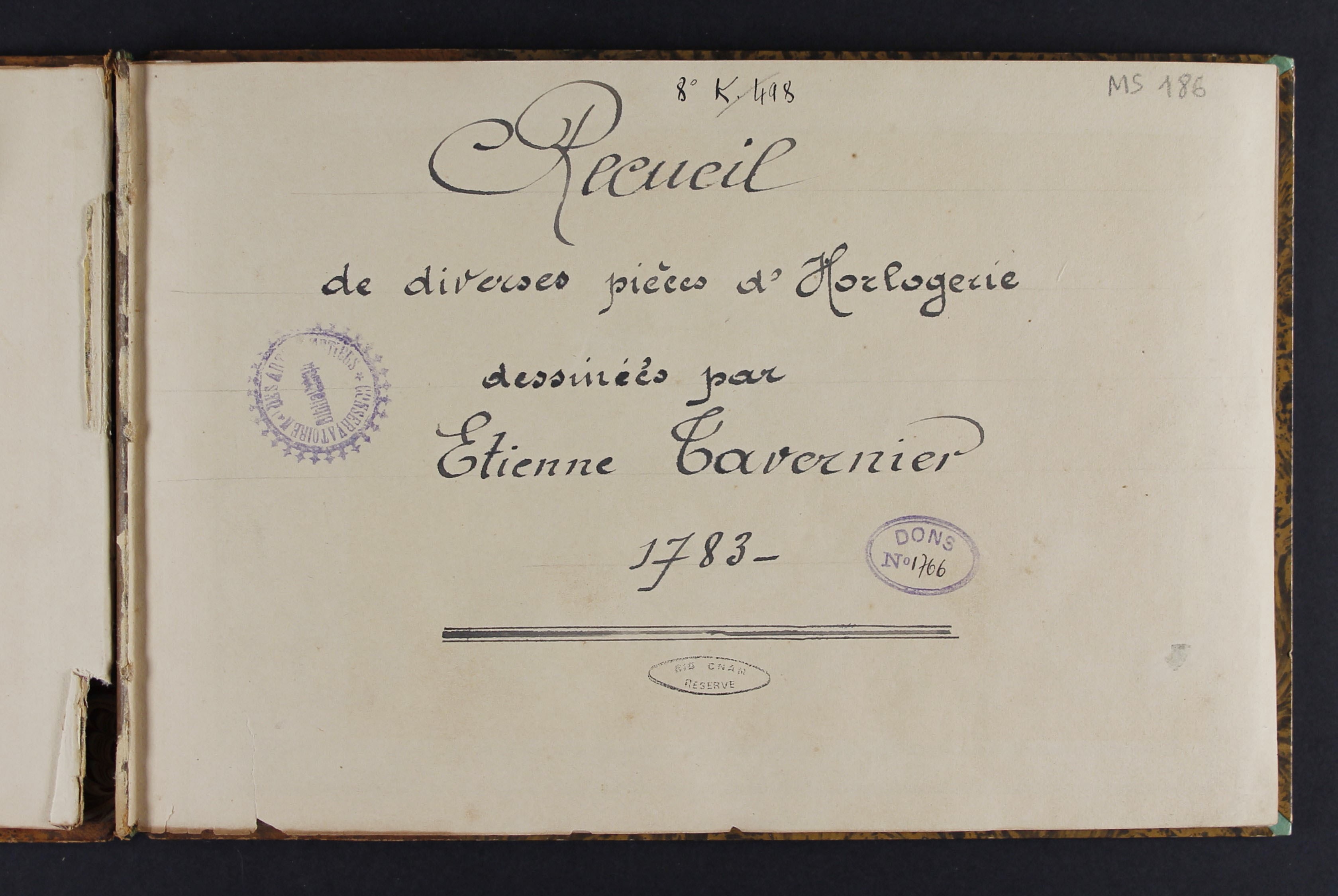 Page de titre du MS186