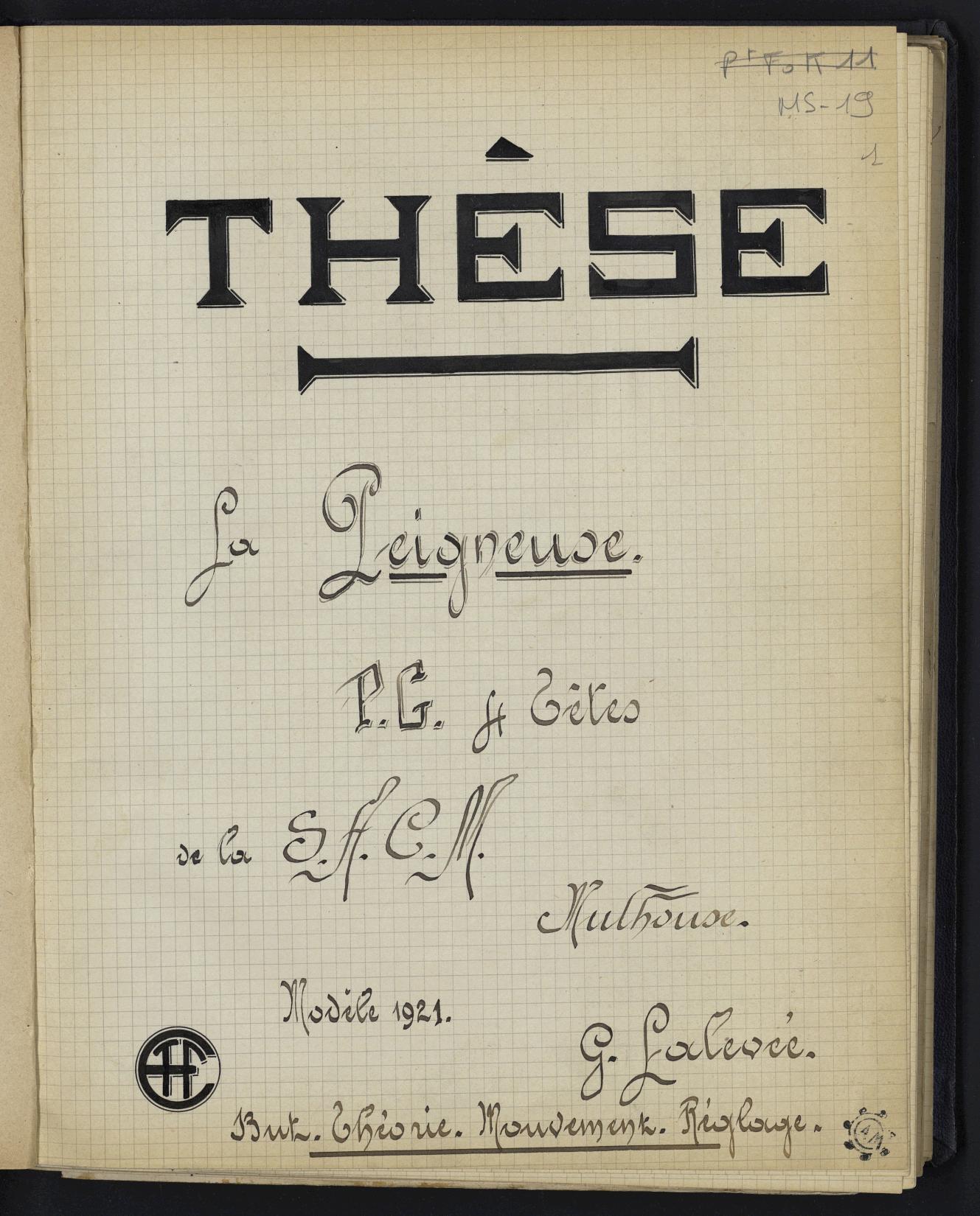 Page de titre du MS19