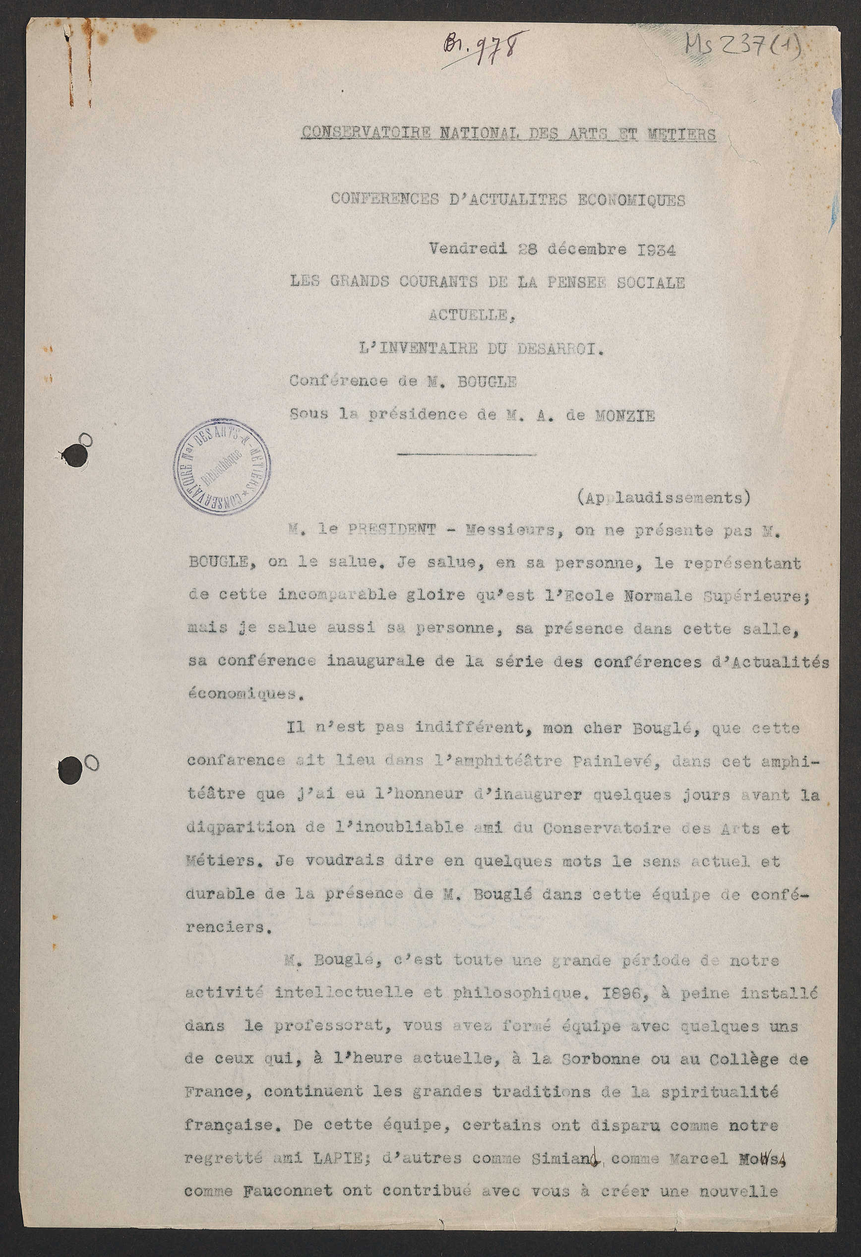 Page de titre du MS237.1