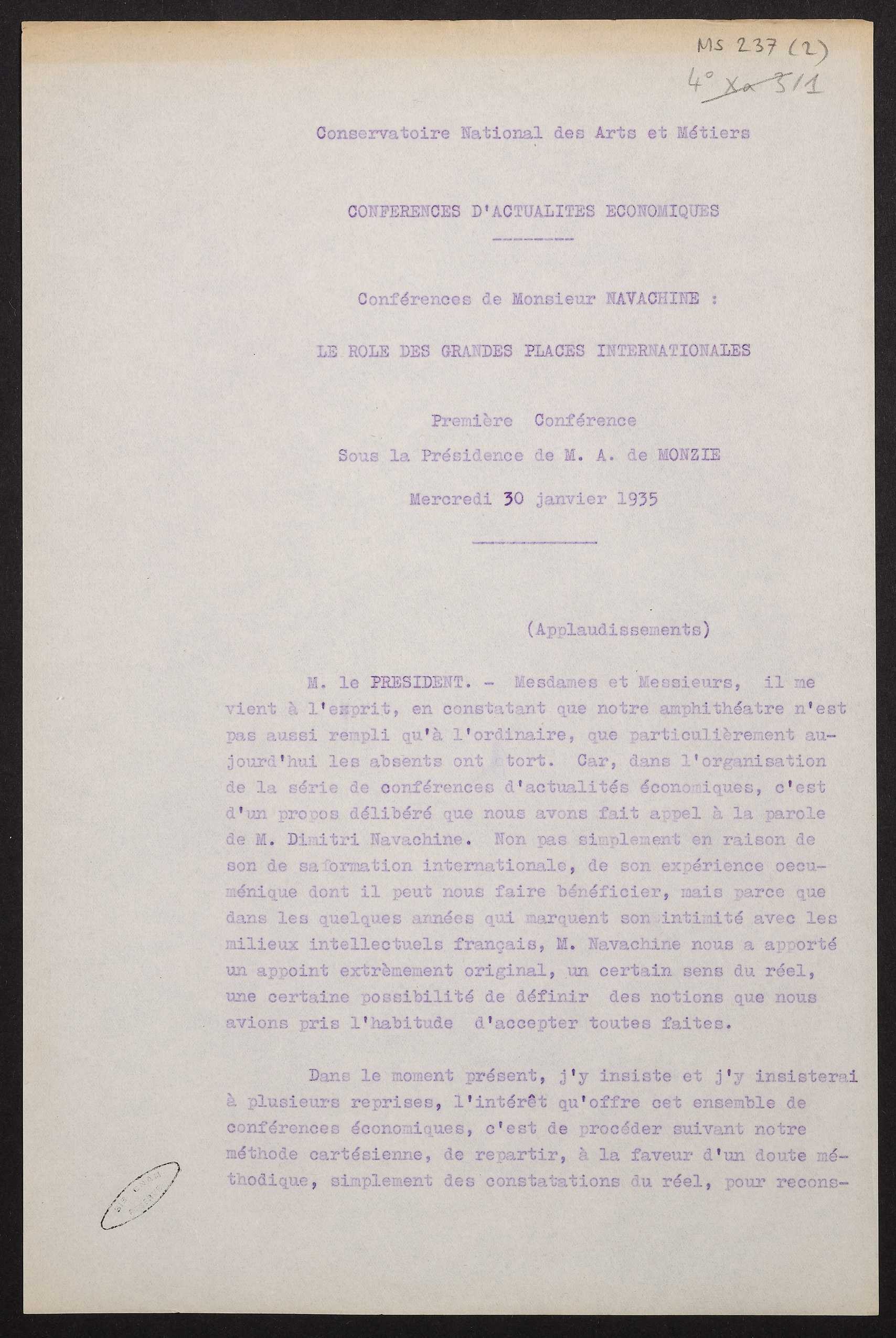 Page de titre du MS237.2