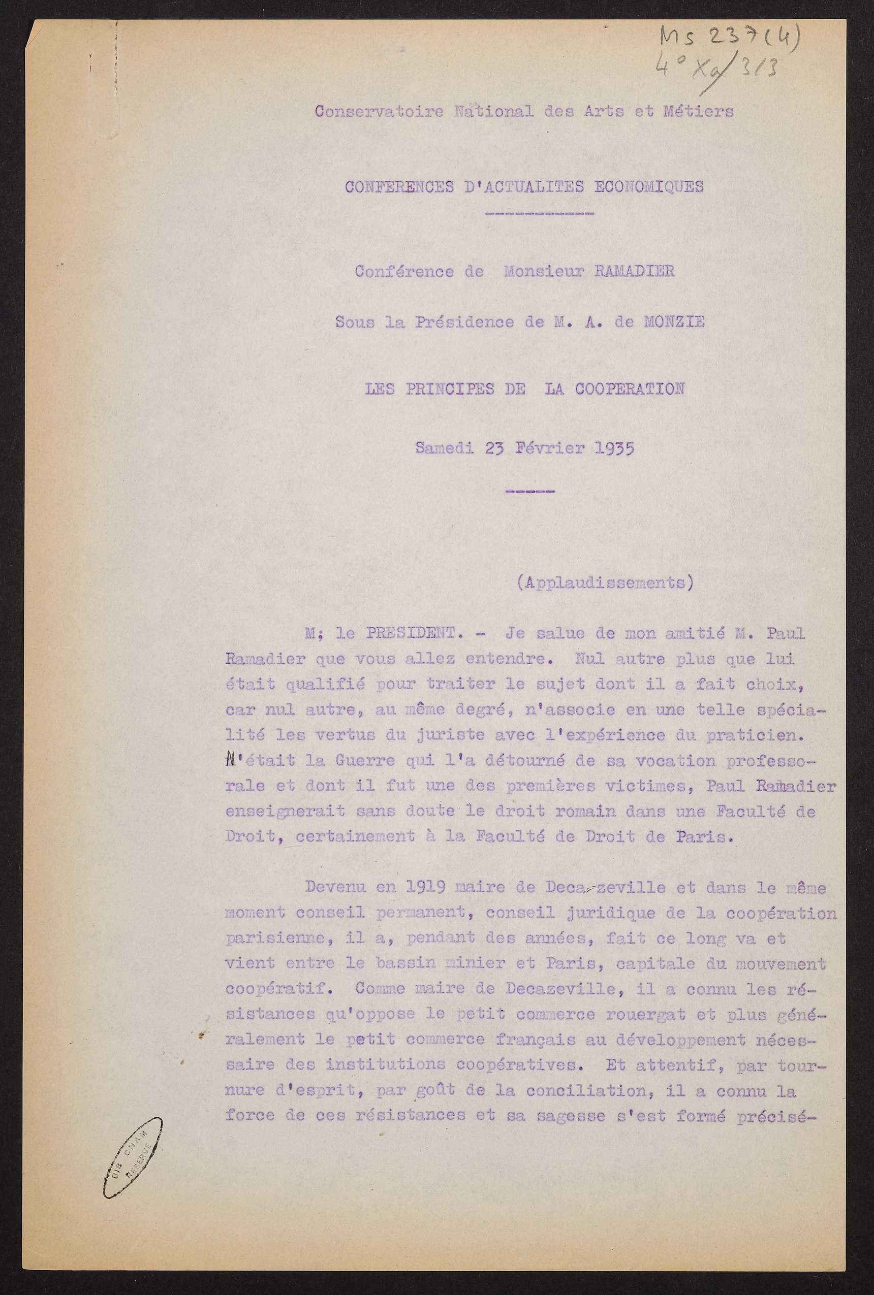 Page de titre du MS237.4