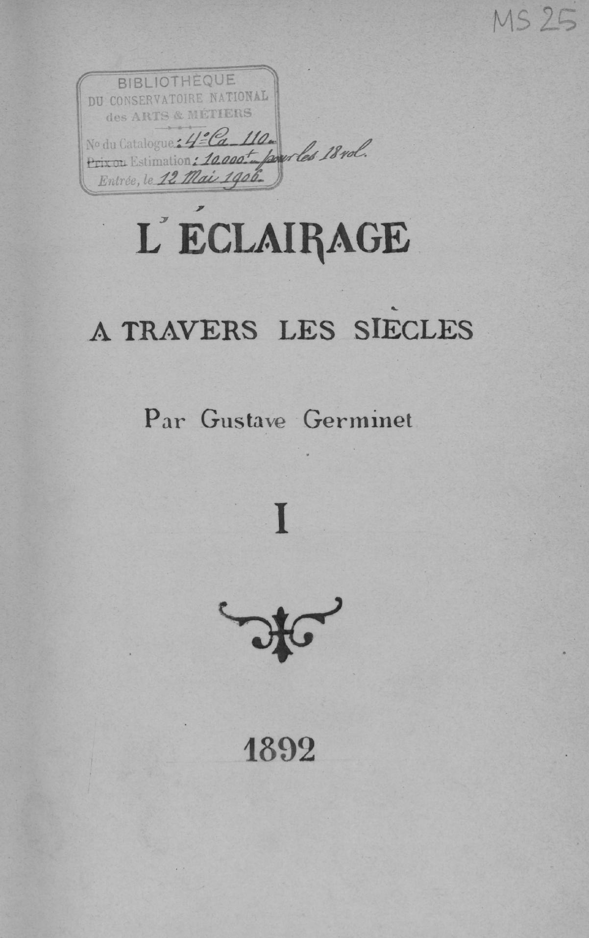 Page de titre du MS25