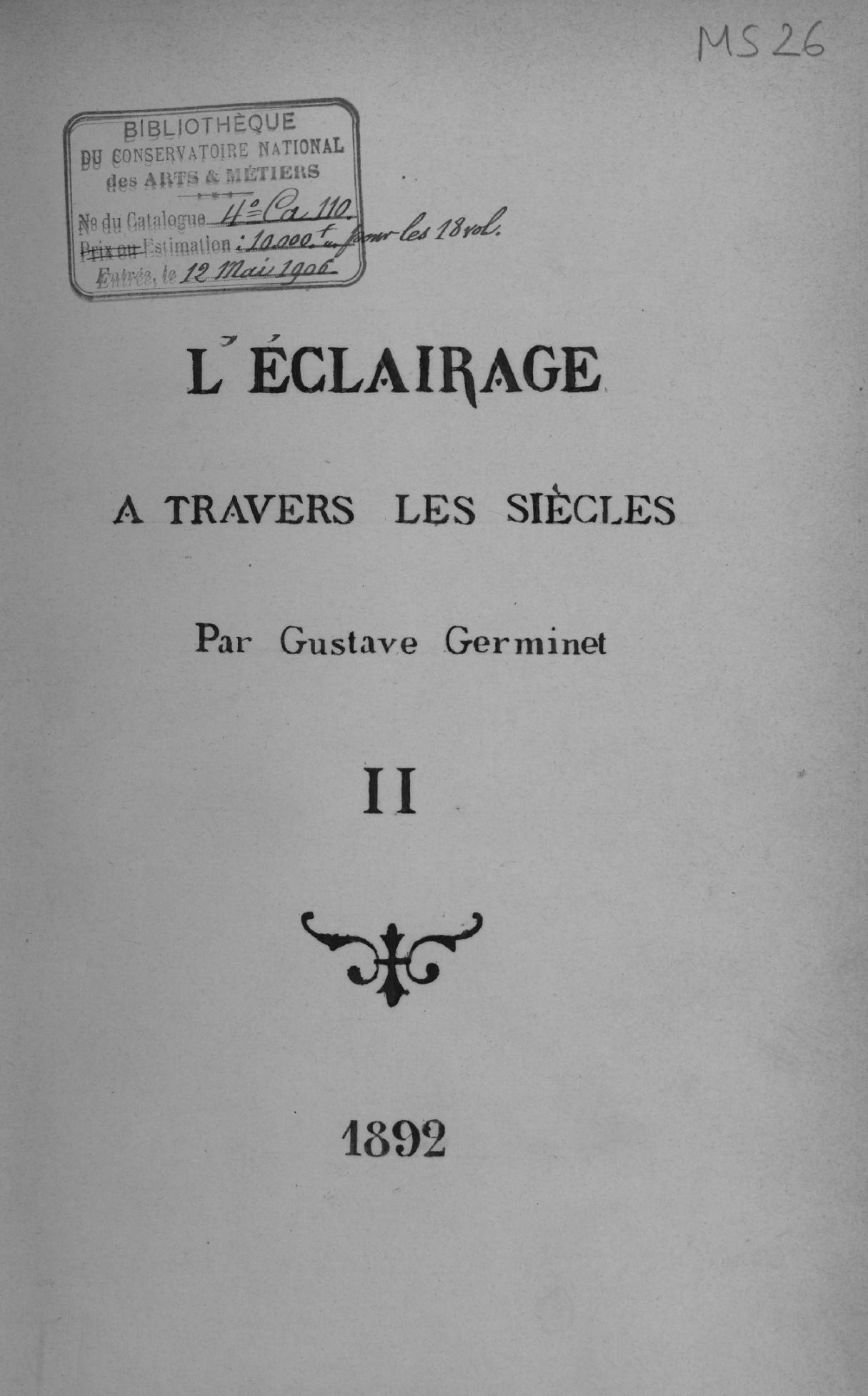 Page de titre du MS26