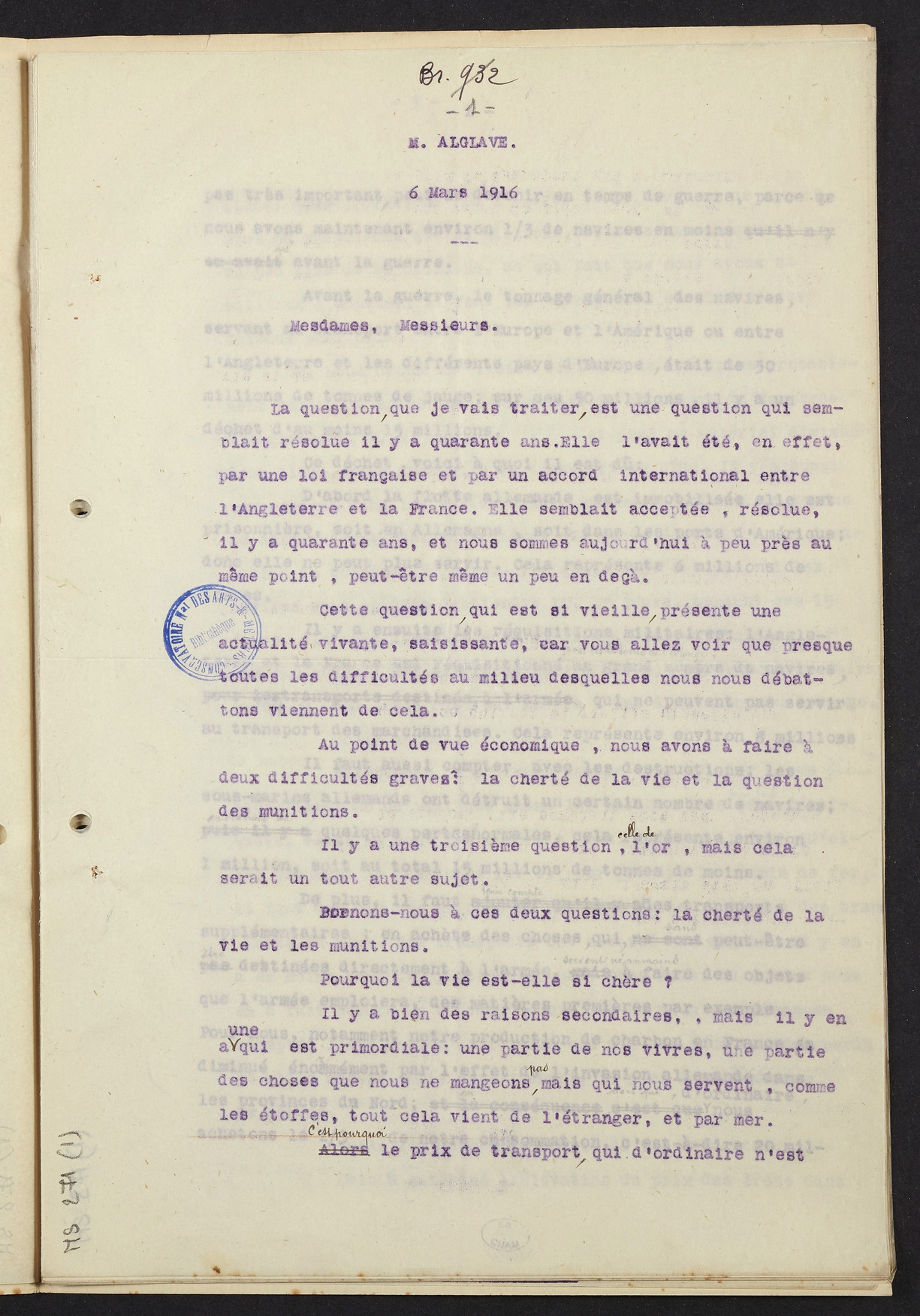 Page de titre du MS271.1