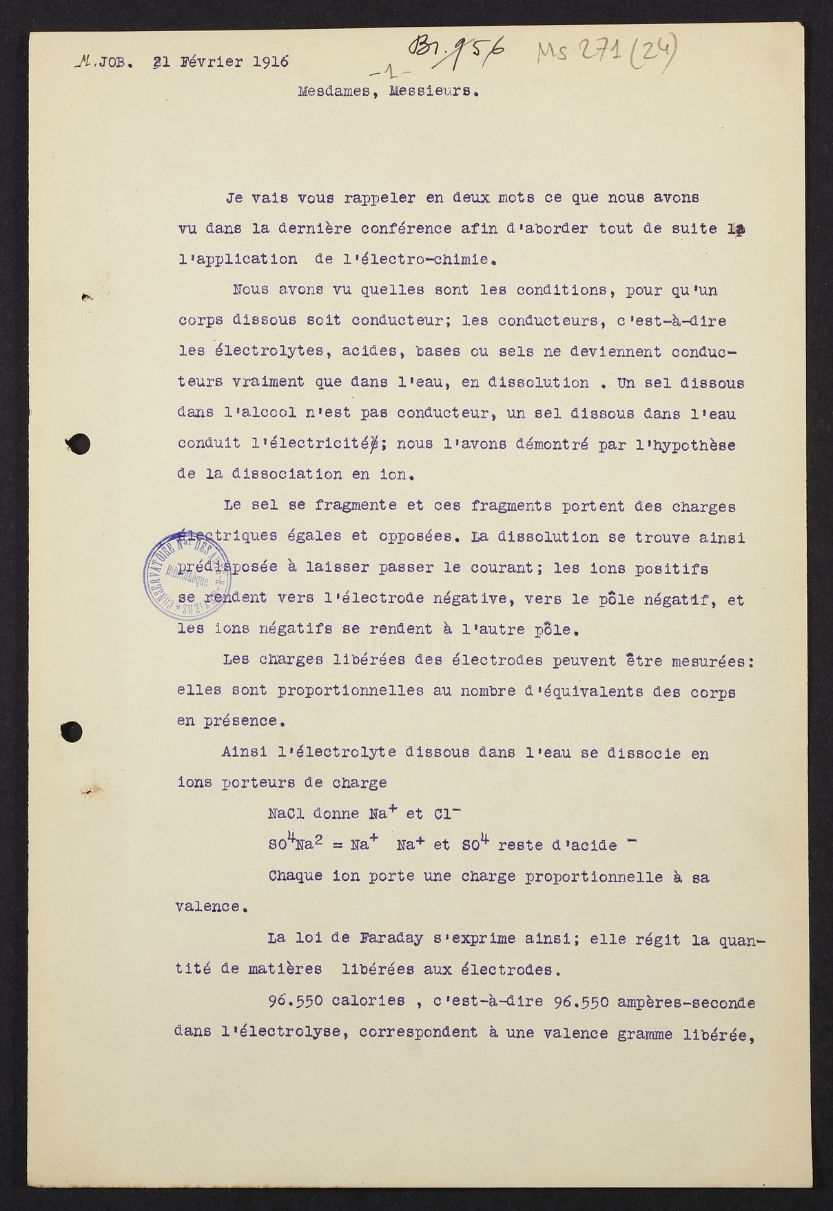 Page de titre du MS271.24