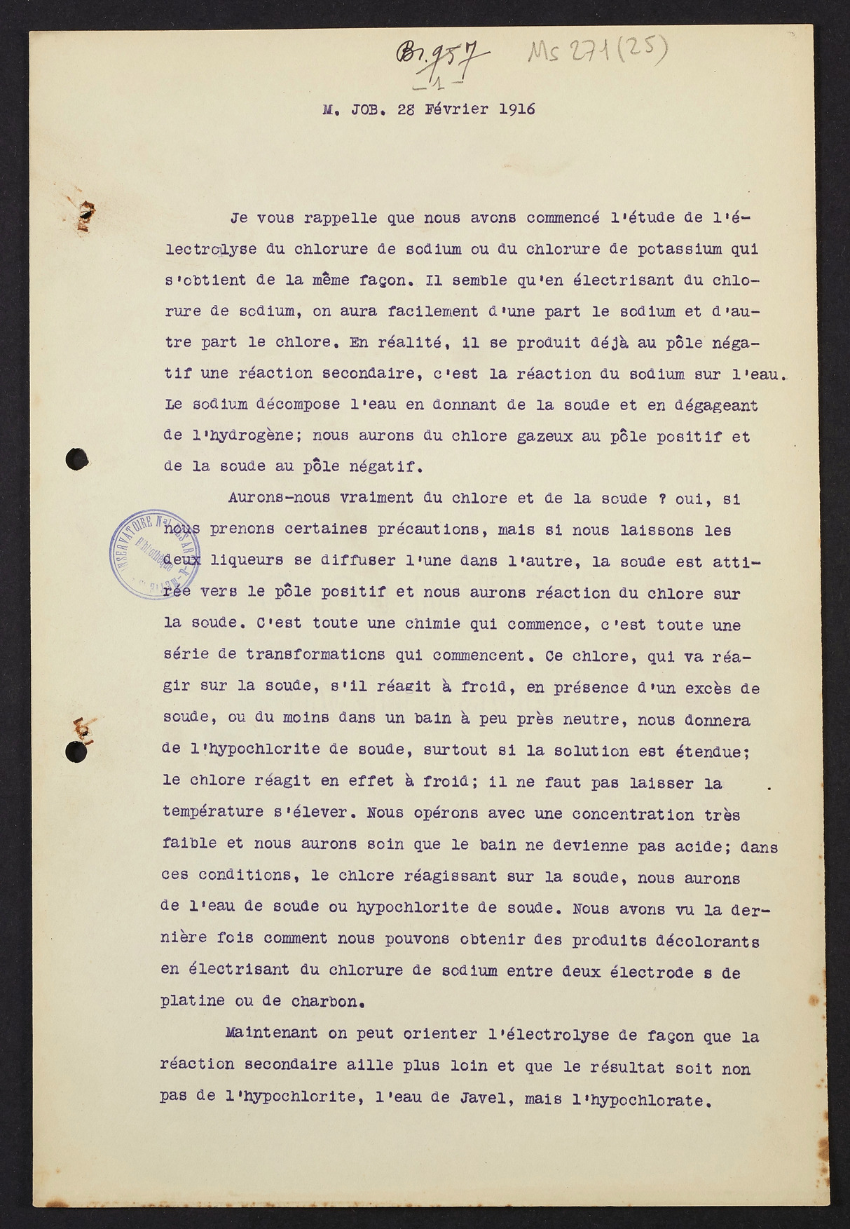 Page de titre du MS271.25