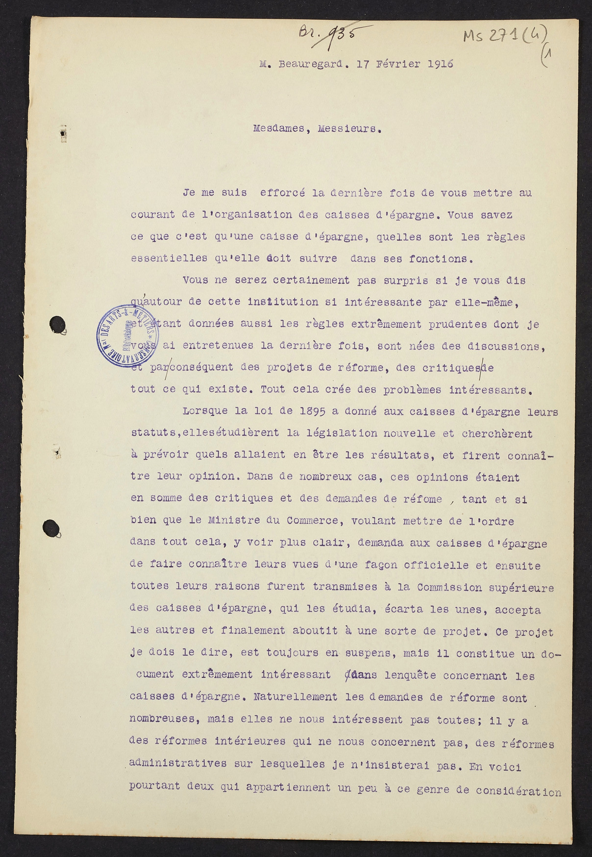 Page de titre du MS271.4