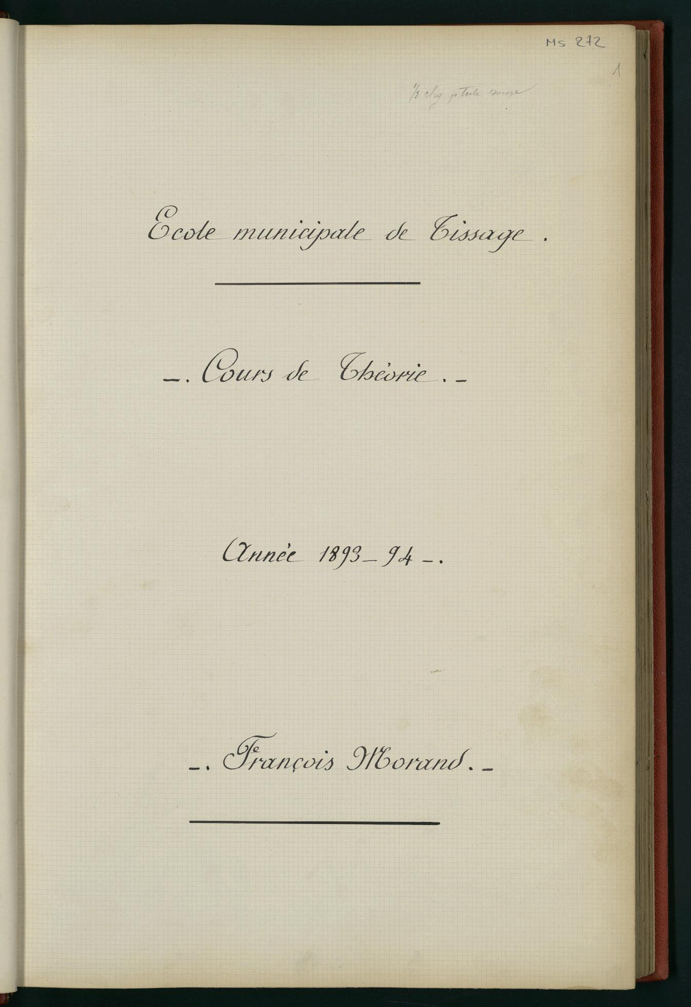 Page de titre du MS272