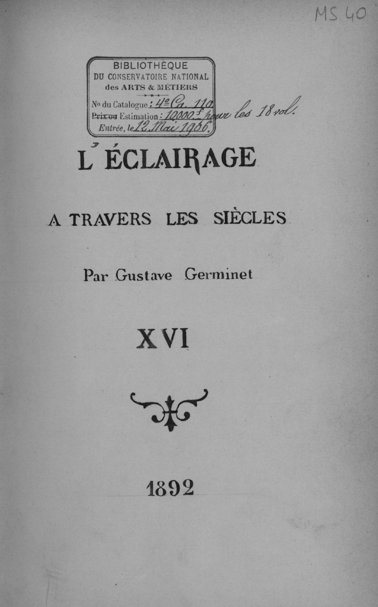 Page de titre du MS40
