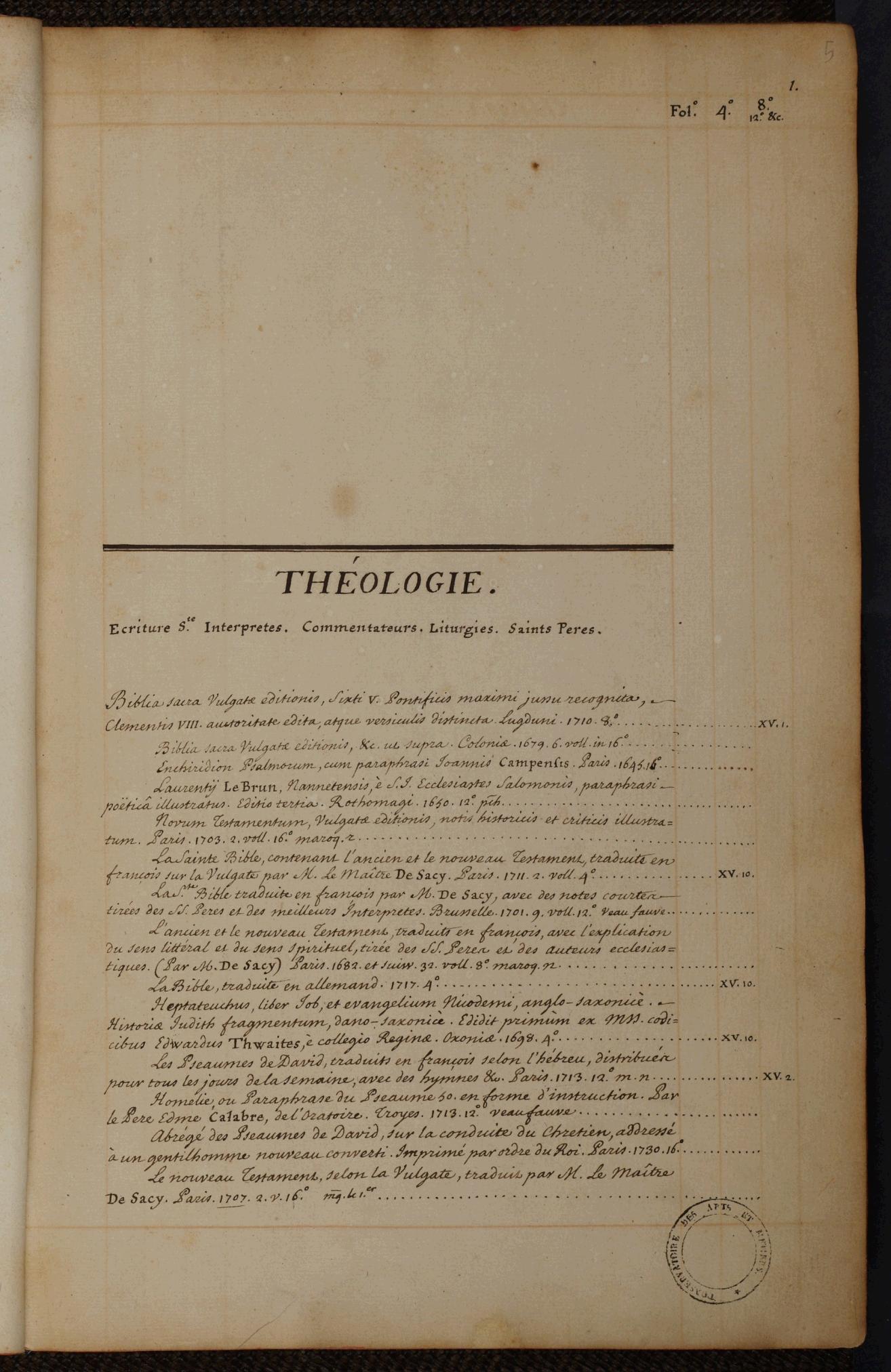 Page de titre du MS5