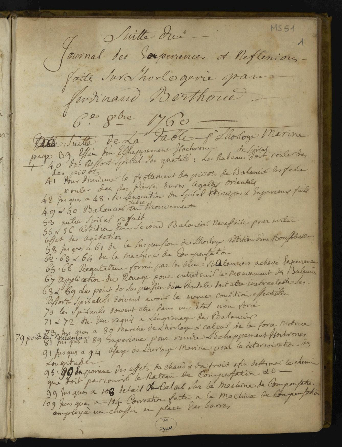 Page de titre du MS51