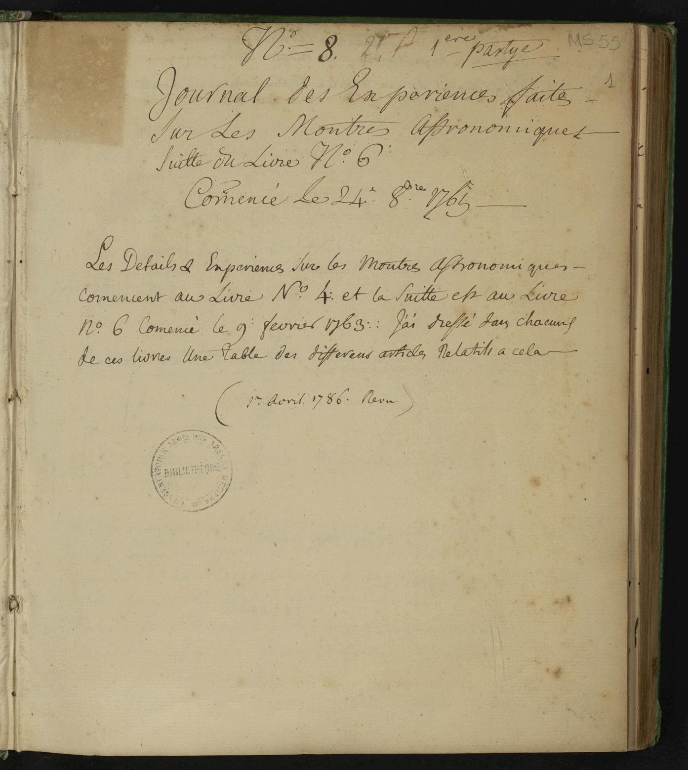 Page de titre du MS55