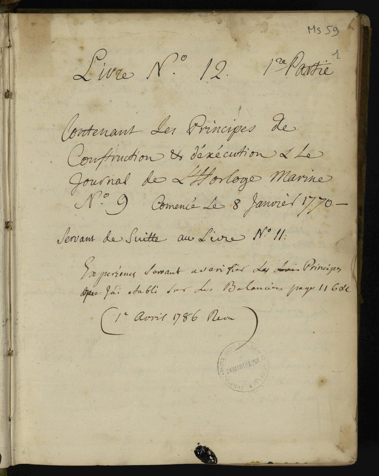 Page de titre du MS59