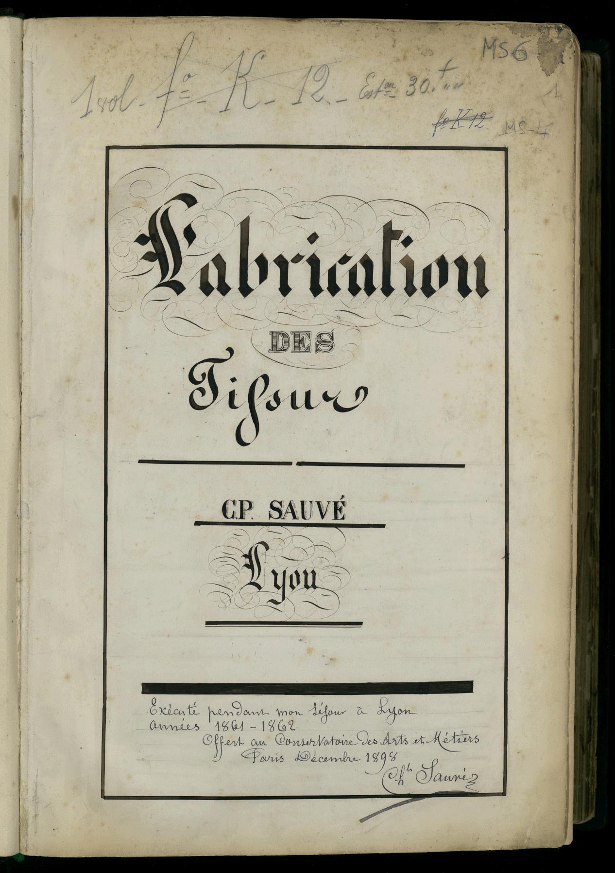 Page de titre du MS6
