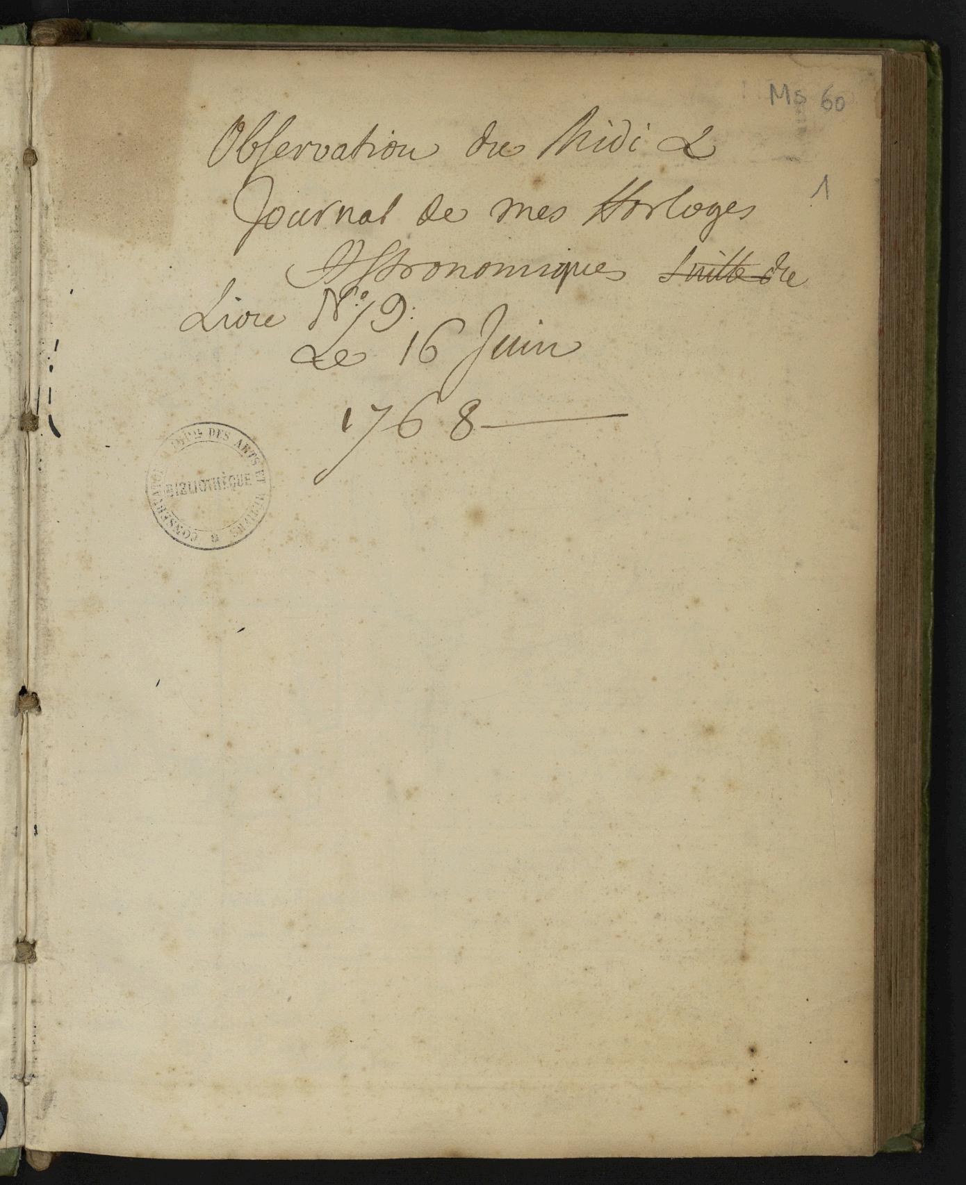 Page de titre du MS60