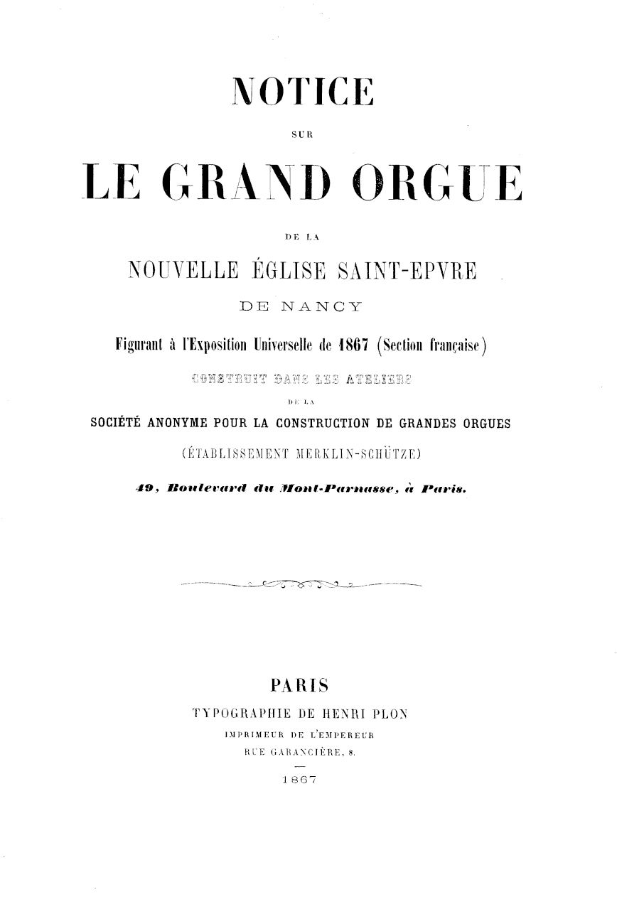 Page de titre du NDM505