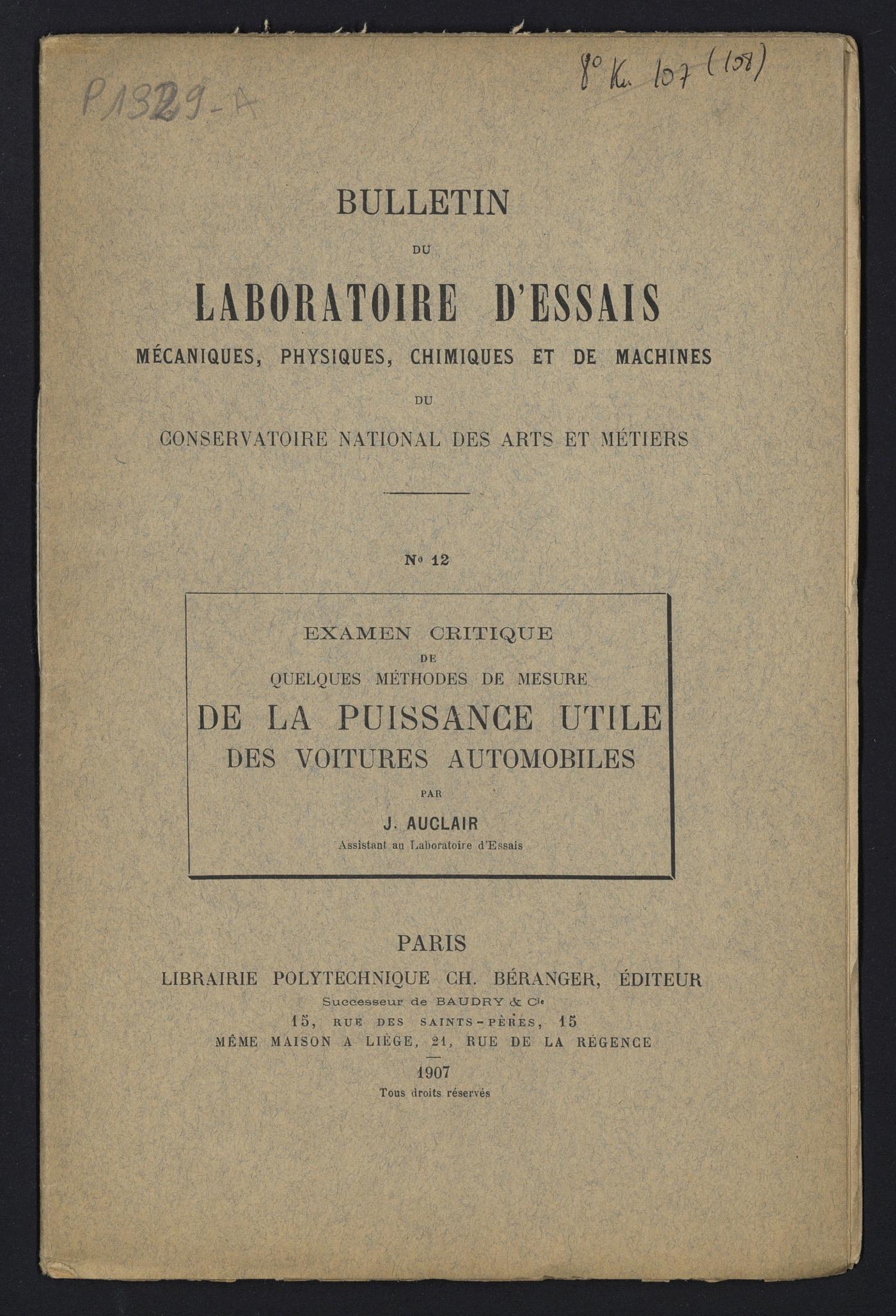 Page de titre du P1329-A.12