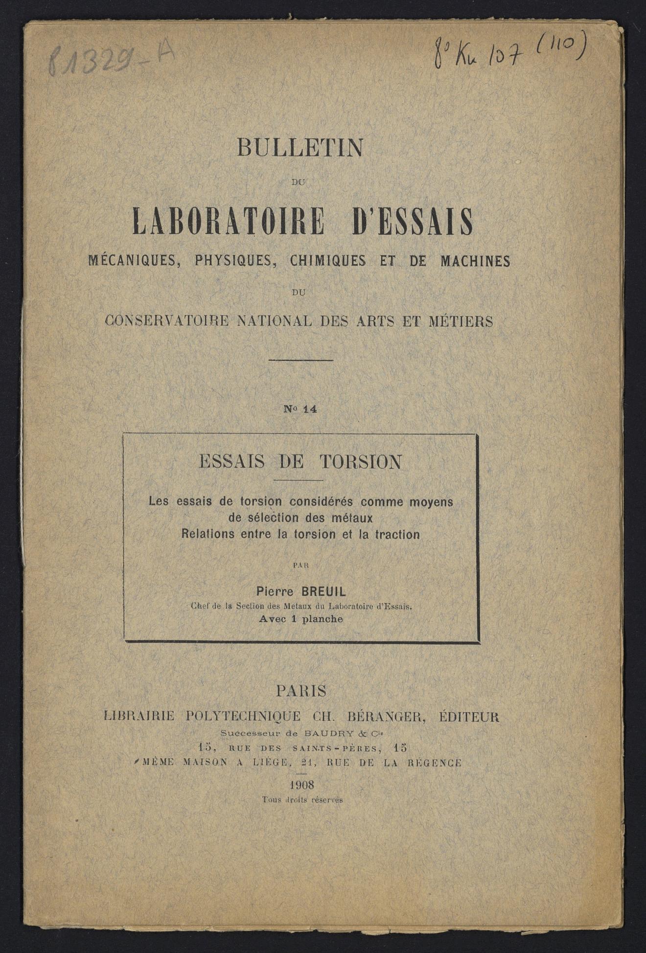 Page de titre du P1329-A.14
