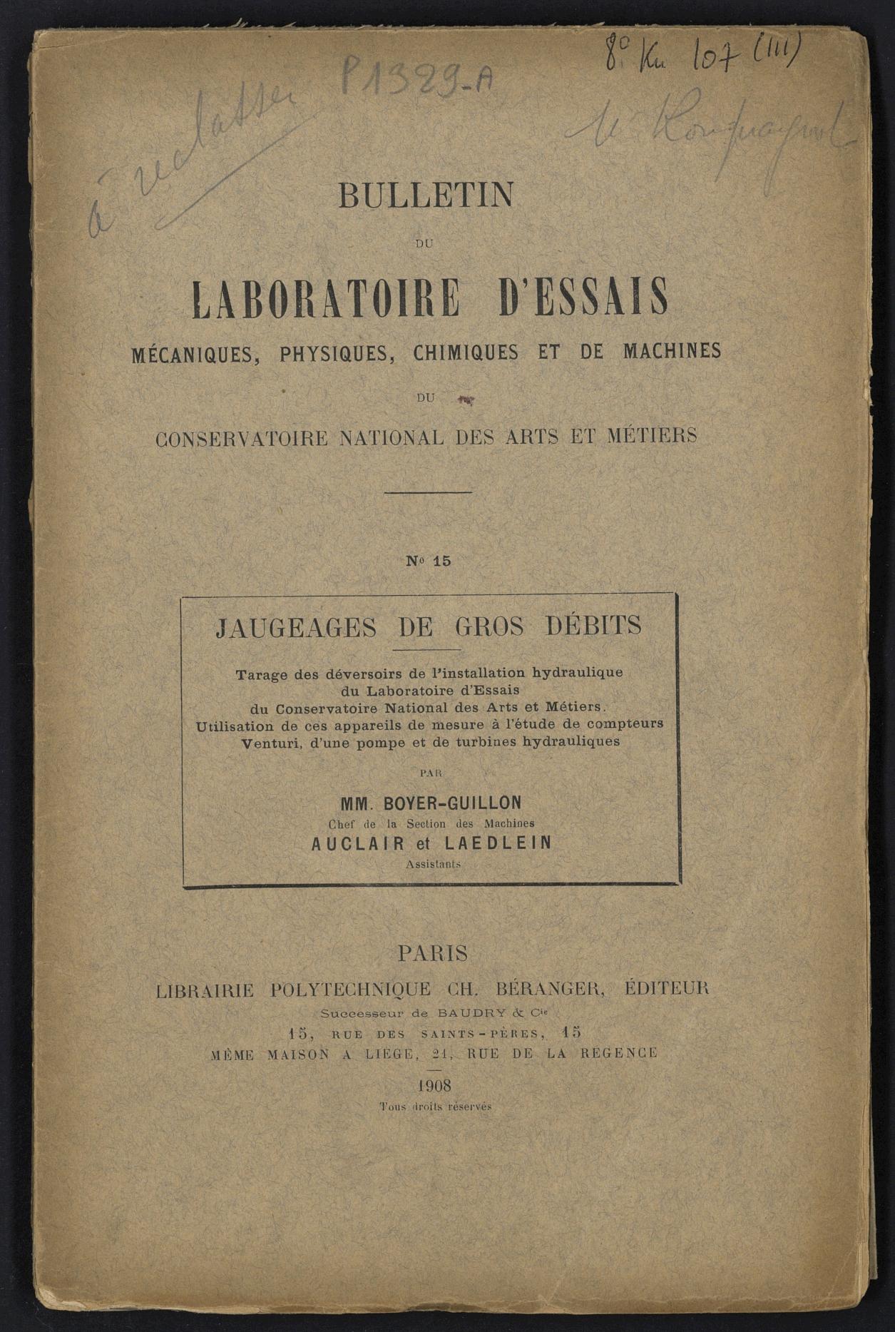 Page de titre du P1329-A.15